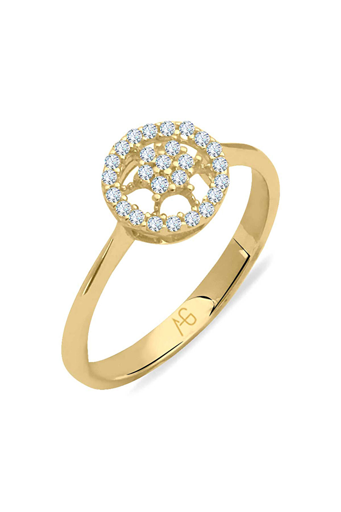 Sarı Altın Altın Taşlı Spor Yüzük