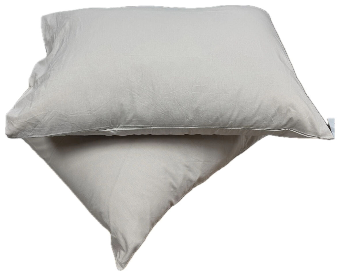 Clasy Ranforce %100 Pamuk 2 Adet Yastık Kılıfı Düz Krem