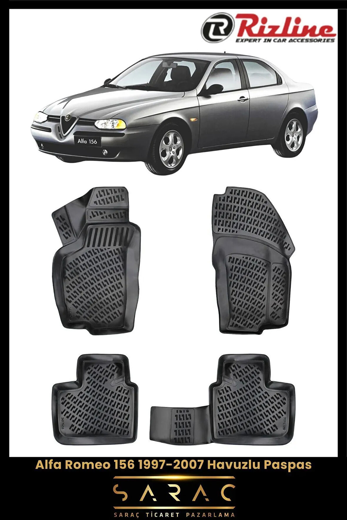 Rizline Alfa Romeo 156 2007 Model  3D Havuzlu Paspas