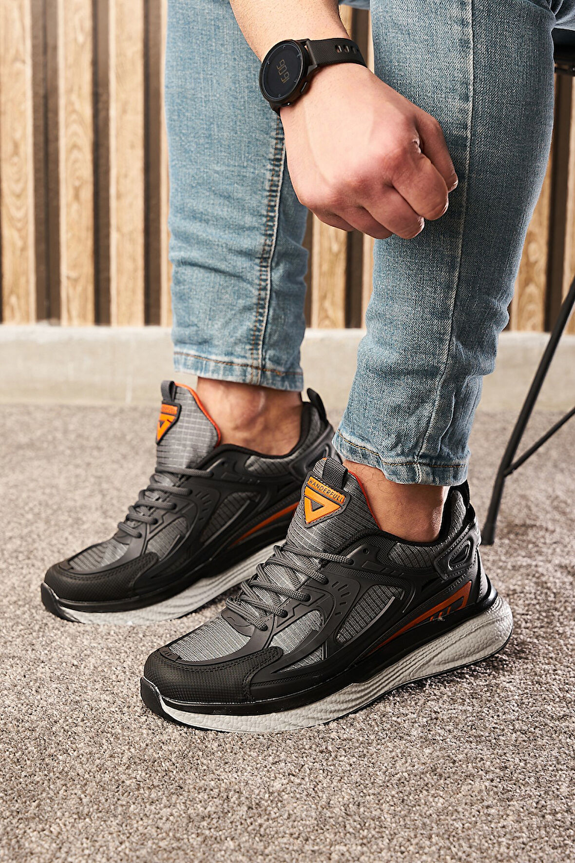 Günlük Erkek Sneaker Fileli Bağcıklı Kalın Tabanlı Rahat Spor Ayakkabı 4267