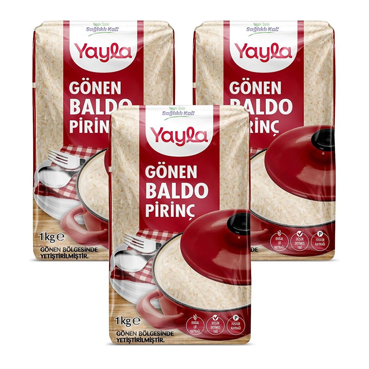 Yayla Gönen Baldo Pirinç 1 kg 3 lü