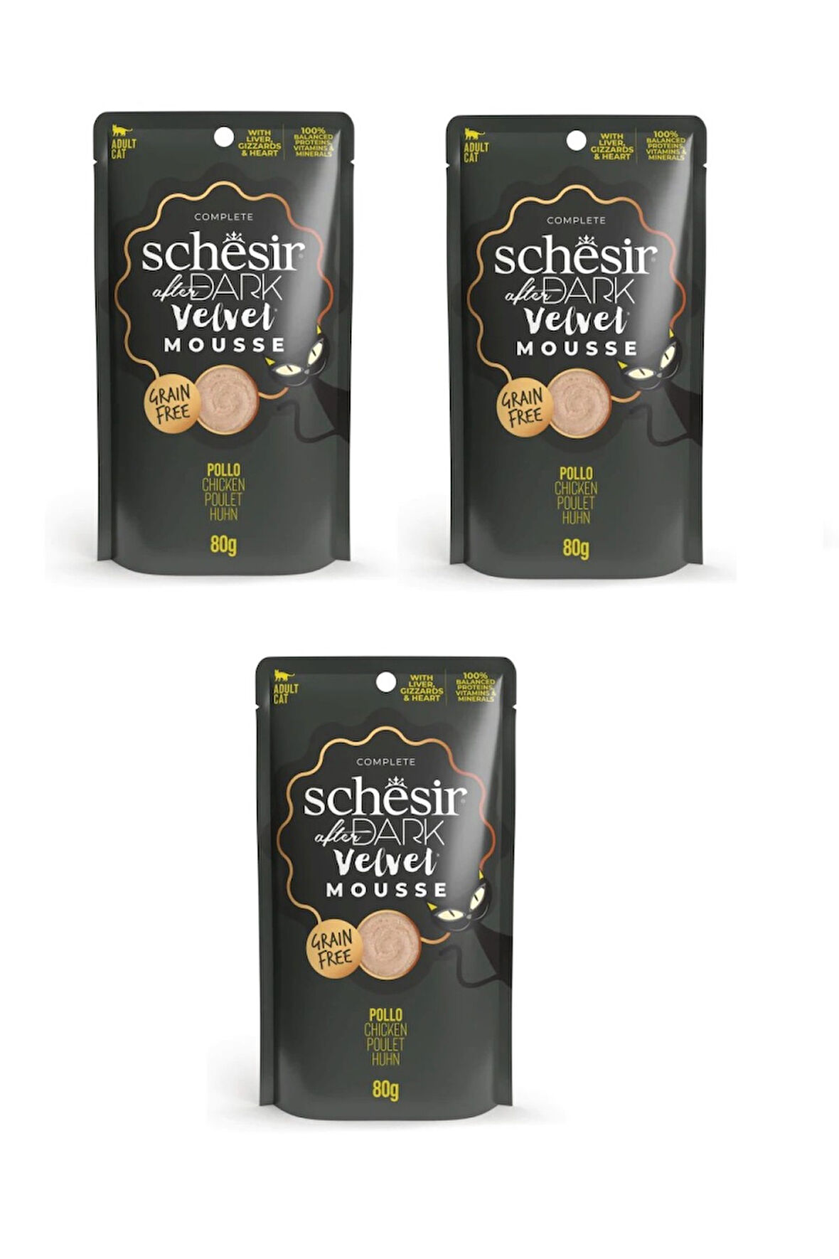 Schesir After Dark Tavuklu Pouch Mousse Kedi Yaş Mama 80 Gr. X 3 Adet