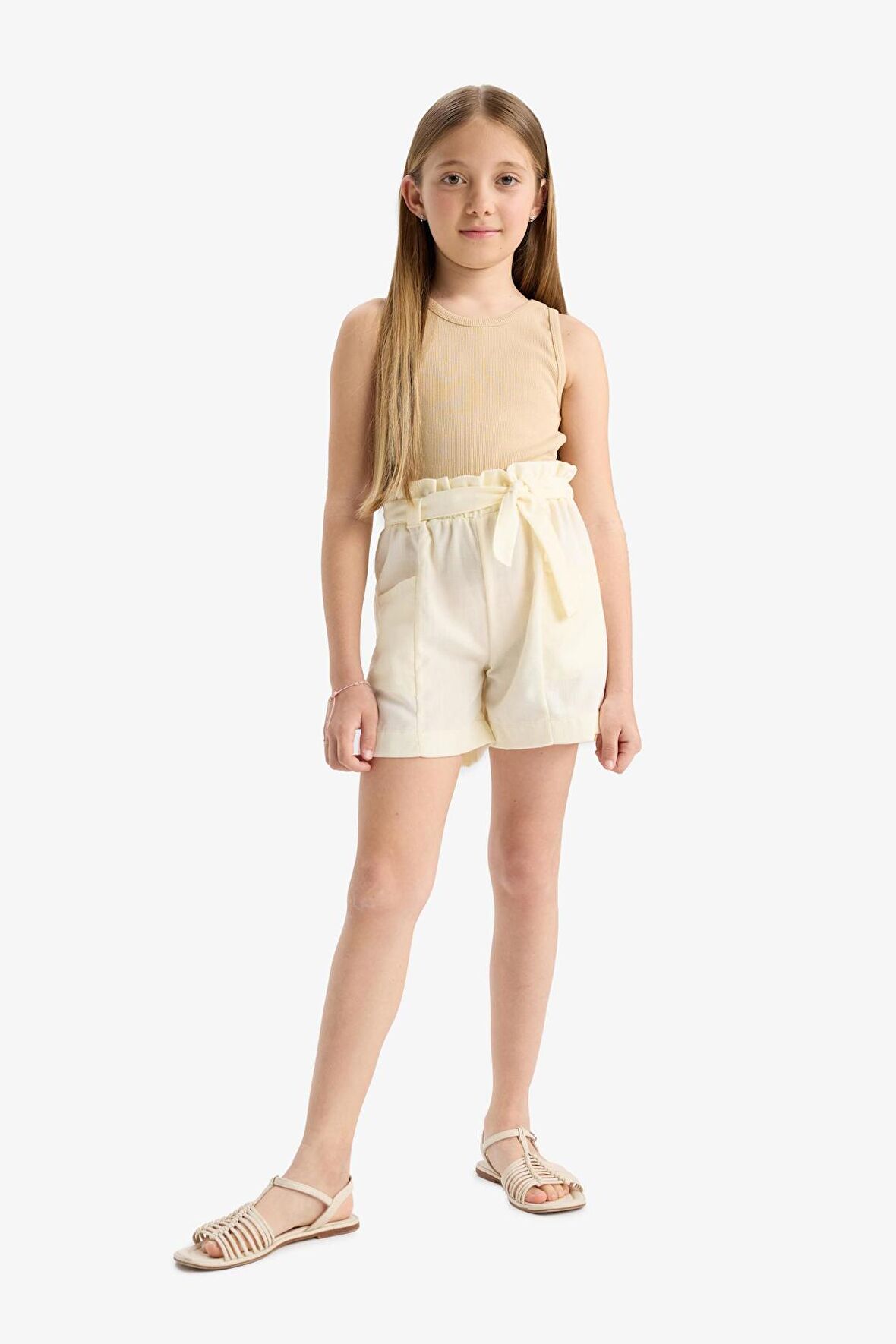 DeFacto Kız Çocuk Cepli Paperbag Şort C0266A824SMER99