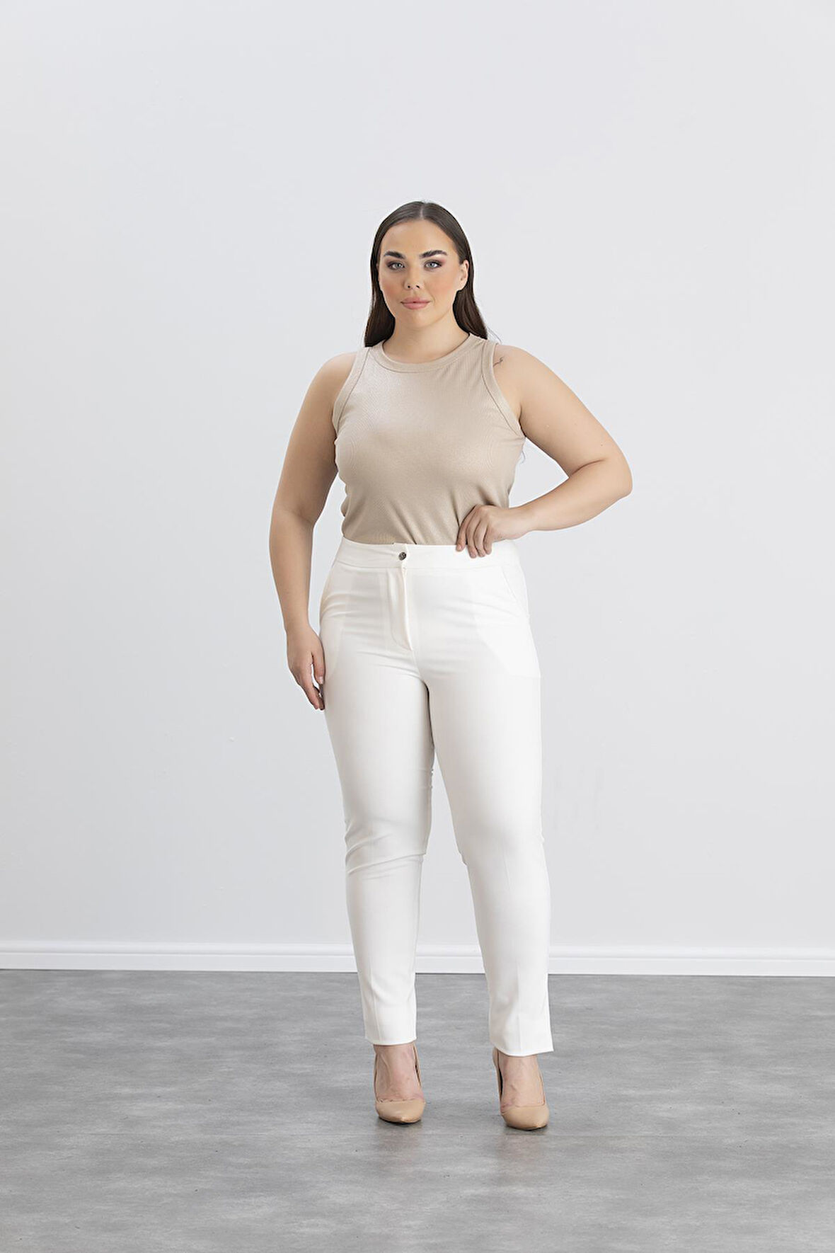 IŞŞIL 4551-Büyük Beden Kadın-Kız Kumaş Pantolon