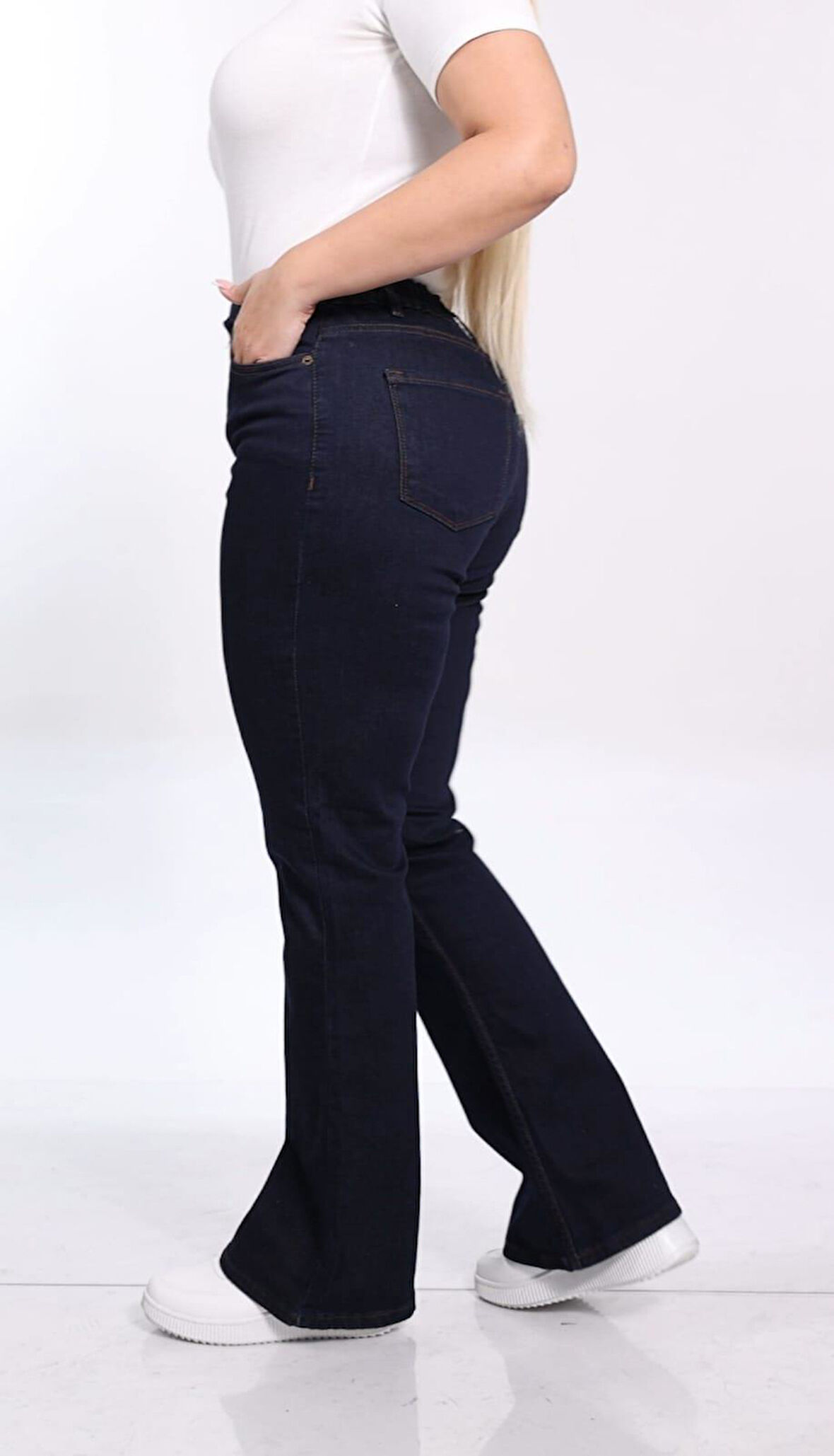 IŞŞIL 715-Esnek İspanyol Paça Büyük Beden Kot Pantolon