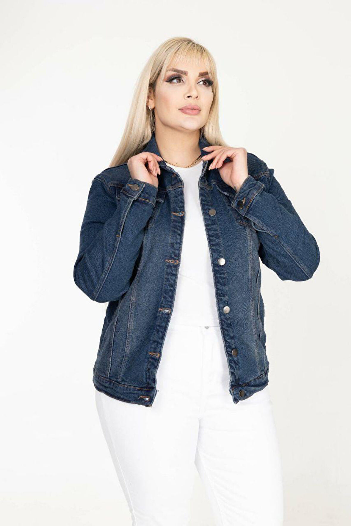 IŞŞIL 301-Büyük Beden Esnek Kot Spor Ceket