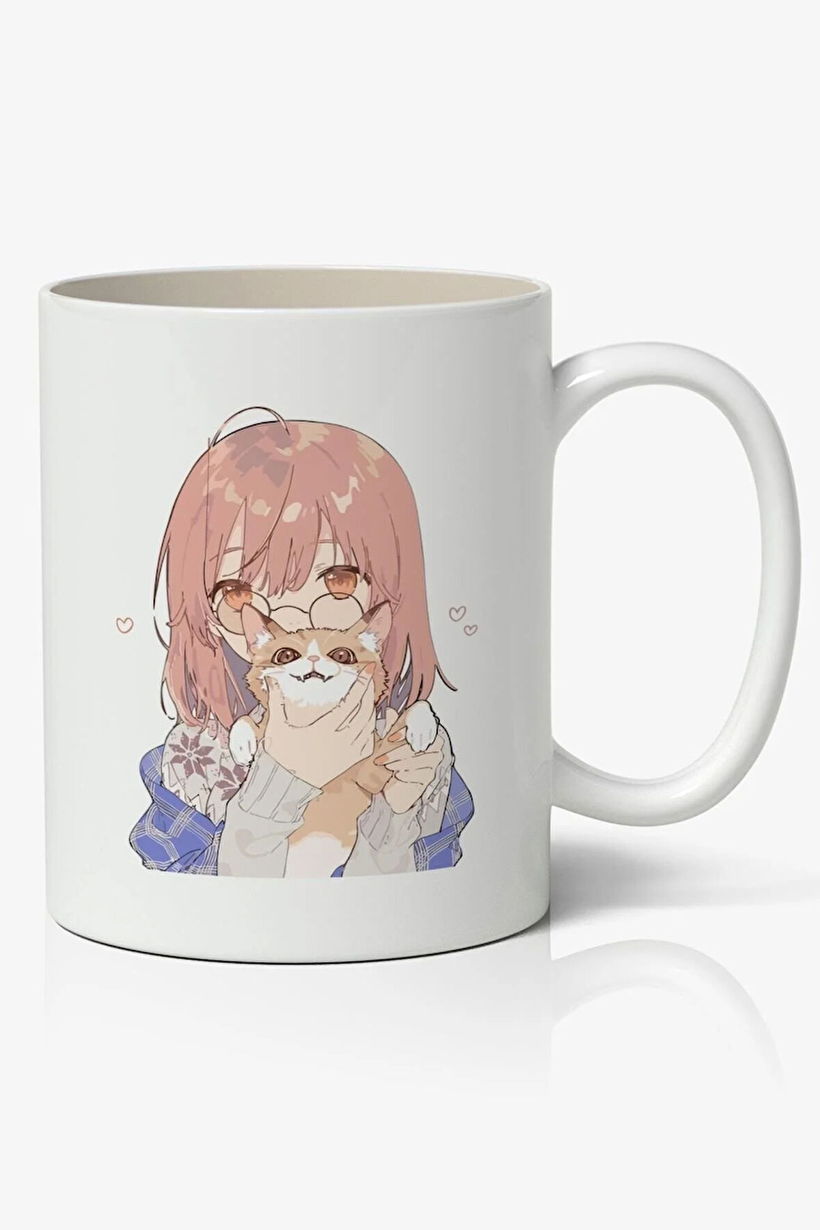 Anime Kızı Temalı Beyaz Kupa Bardak