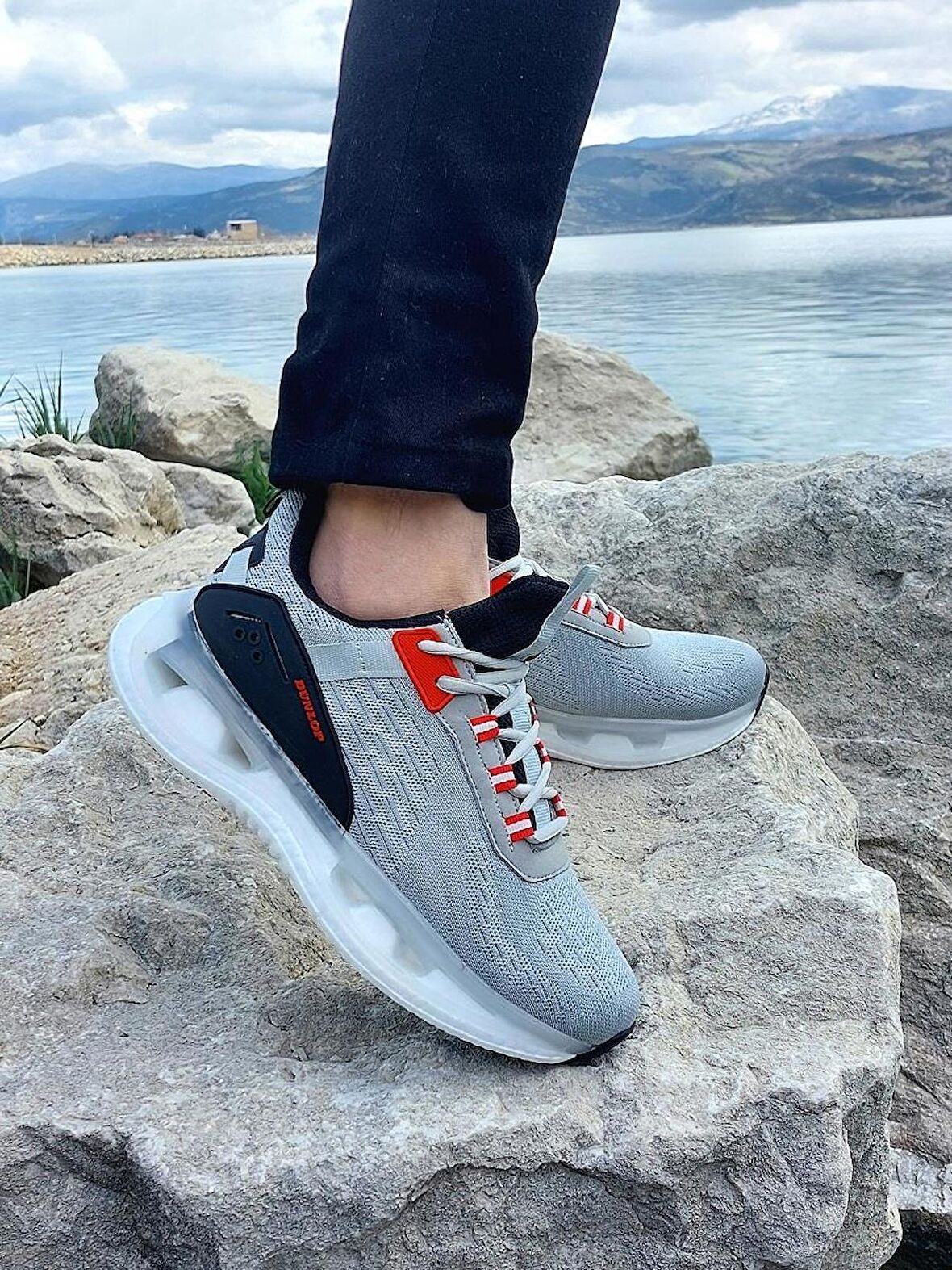 Dunlop 2240 Gri Renk Air Taban Fuspetli Erkek Spor Ayakkabı