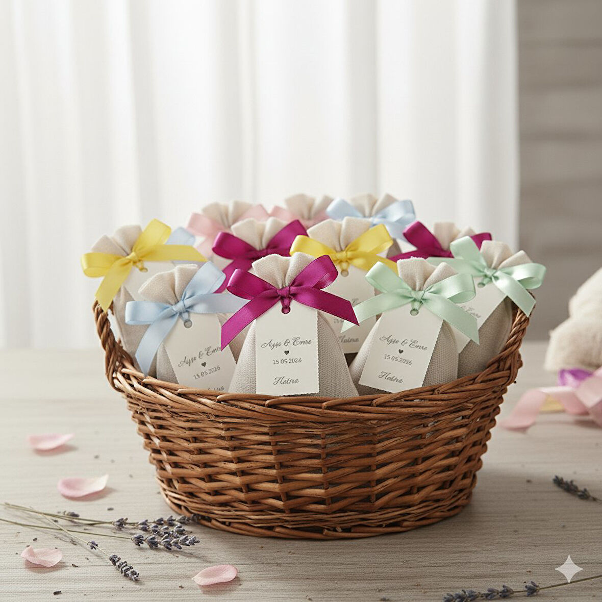 Dügün,Nişan,Kına,6 Ay Kınası,Söz Özel Gün Dağıtmalık Toptan Lavanta Kesesi 10 Adet