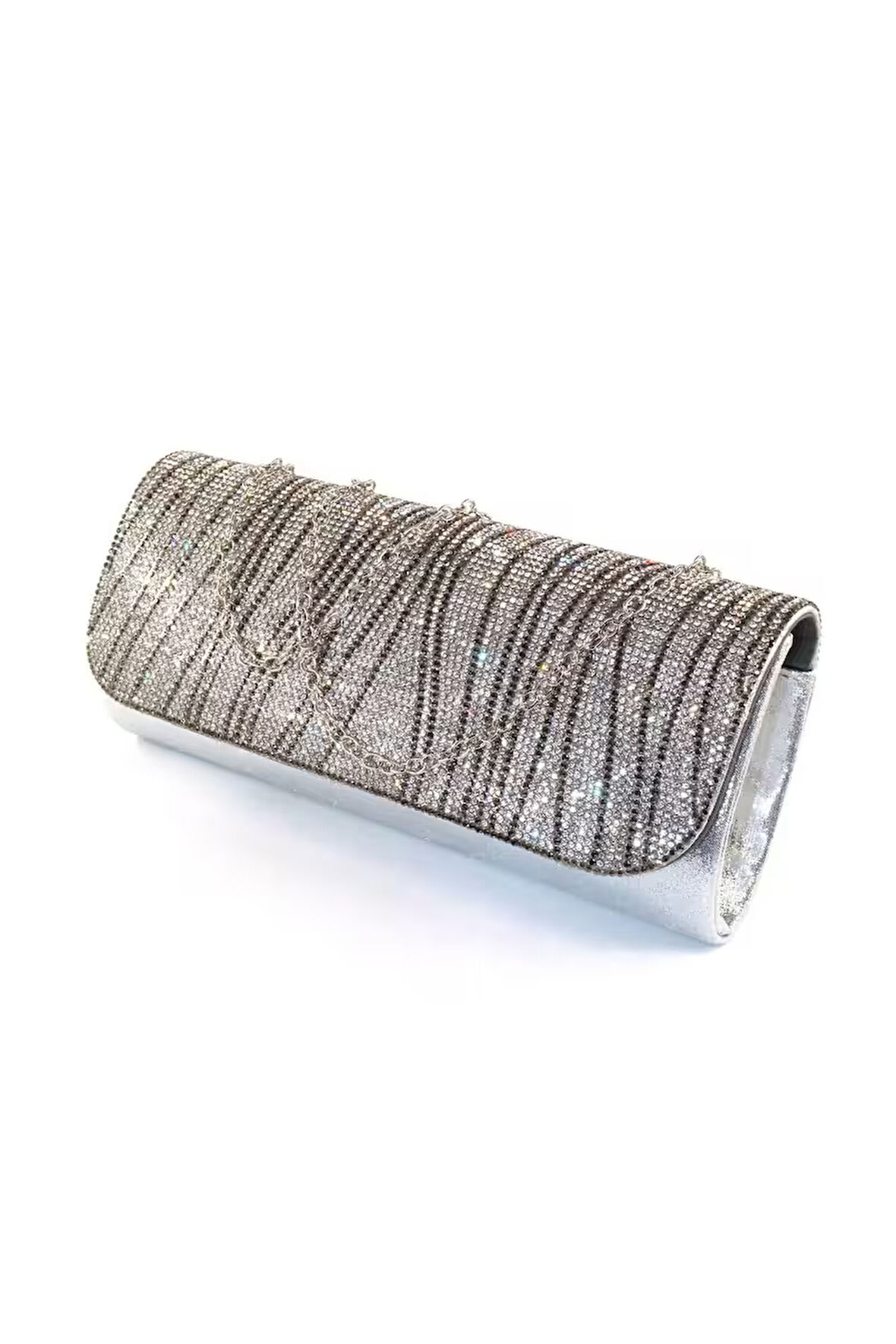 Suyolu gümüş abiye çanta. Taşlı abiye çanta. Kadın abiye çanta. Abiye çanta gümüş. Gri düğün çantası