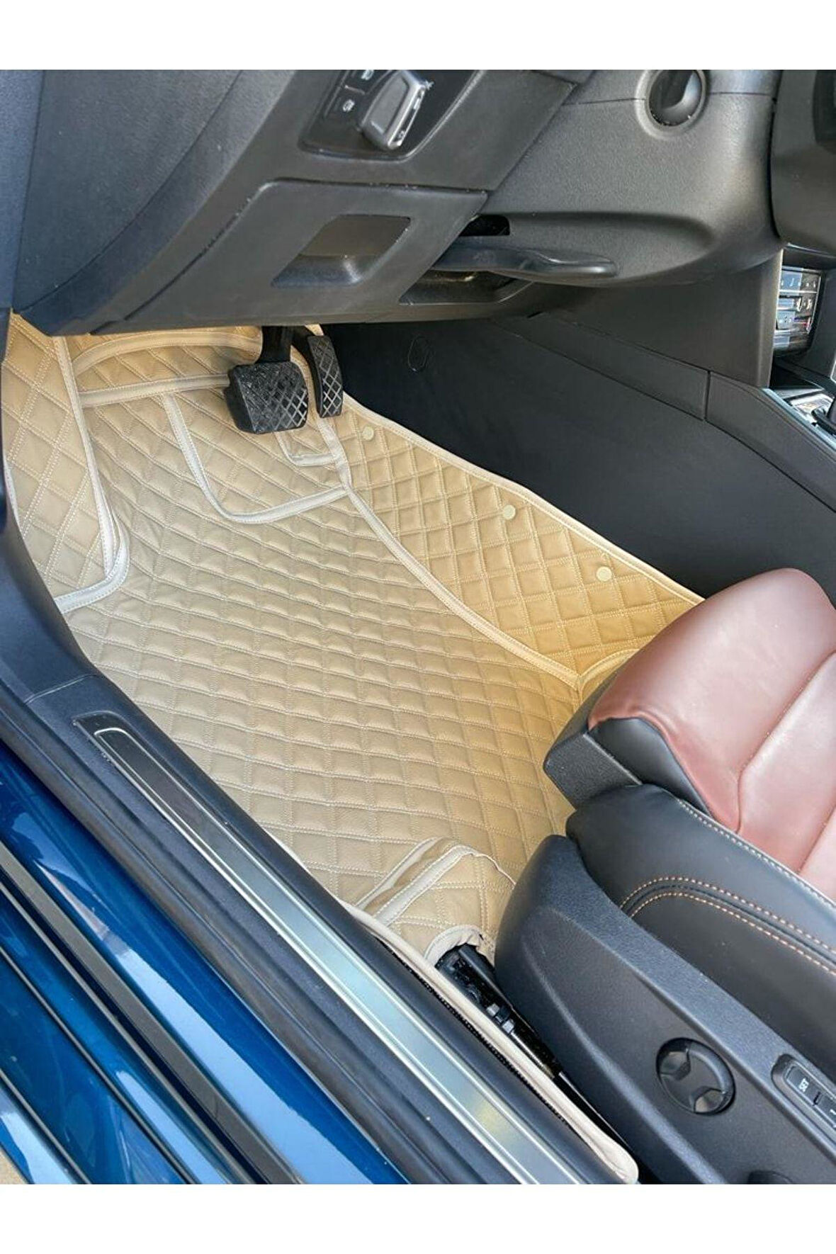 Honda Civic Fd6 2006-2012 Bej Krem Renk Araca Özel Yeni Nesil Havuzlu Deri Paspas