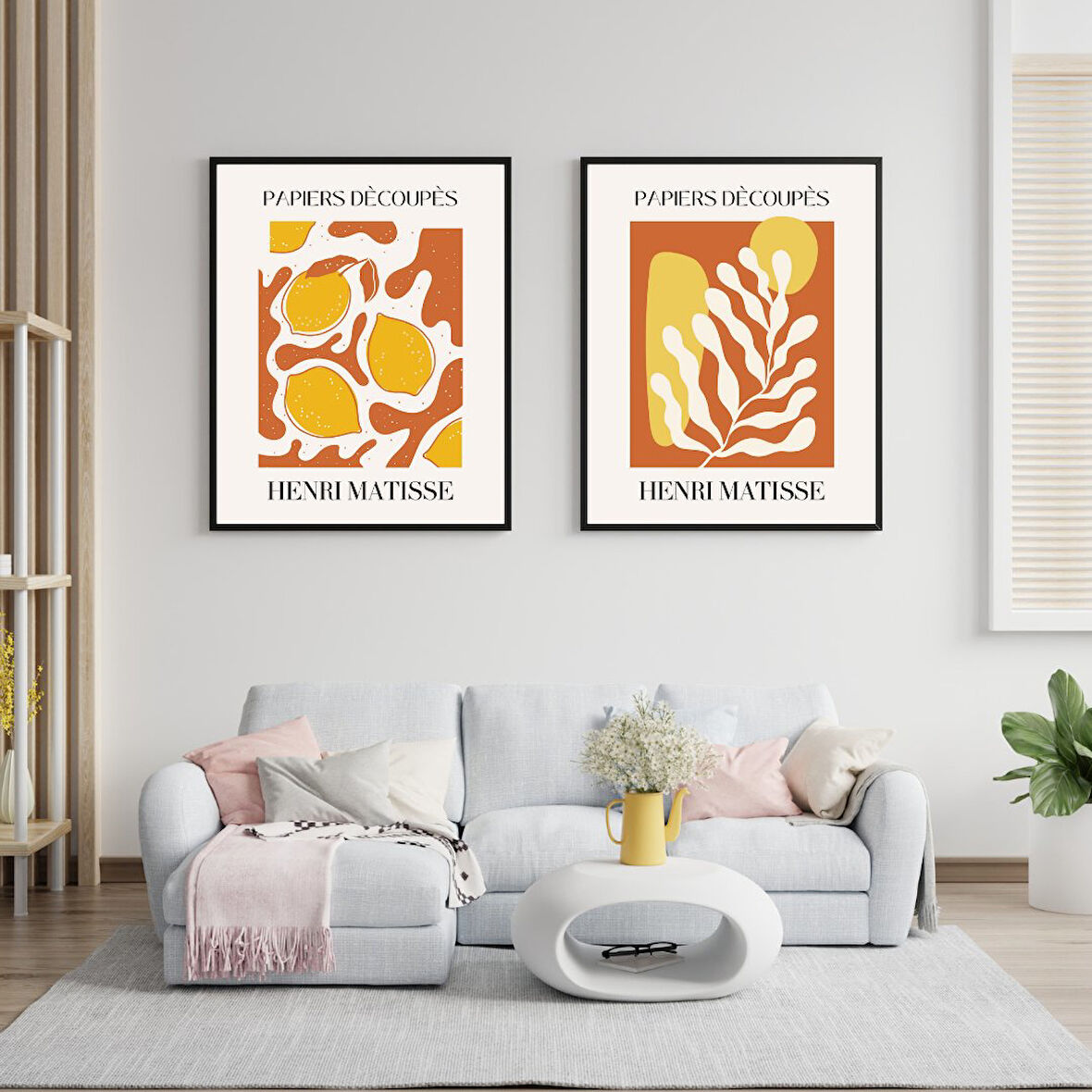 Henri Matisse Dekorları Duvar Tablosu Çerçeveli 2'li Set