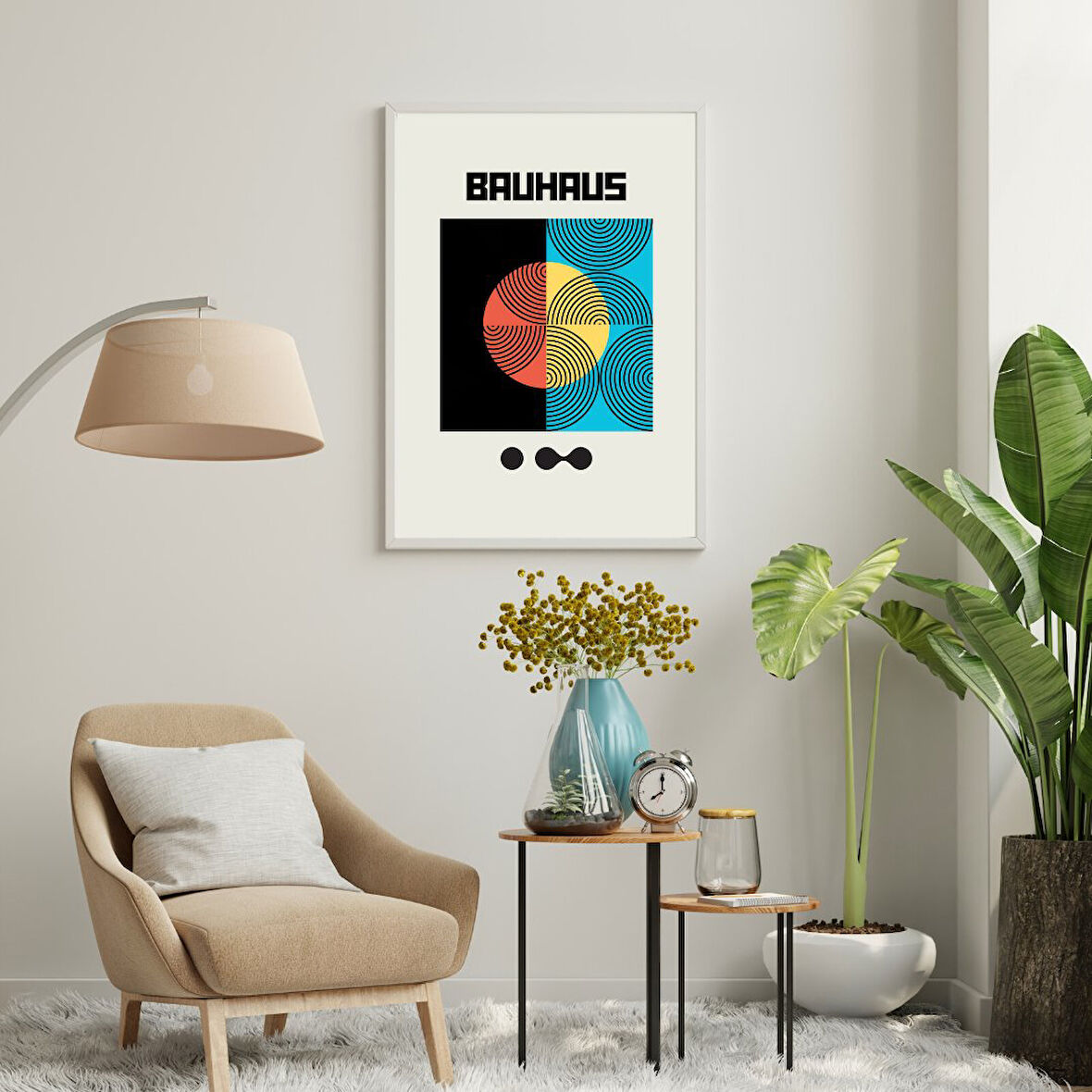 Bauhaus Gece Karanlığı Duvar Tablosu Çerçeveli 3'lü Set