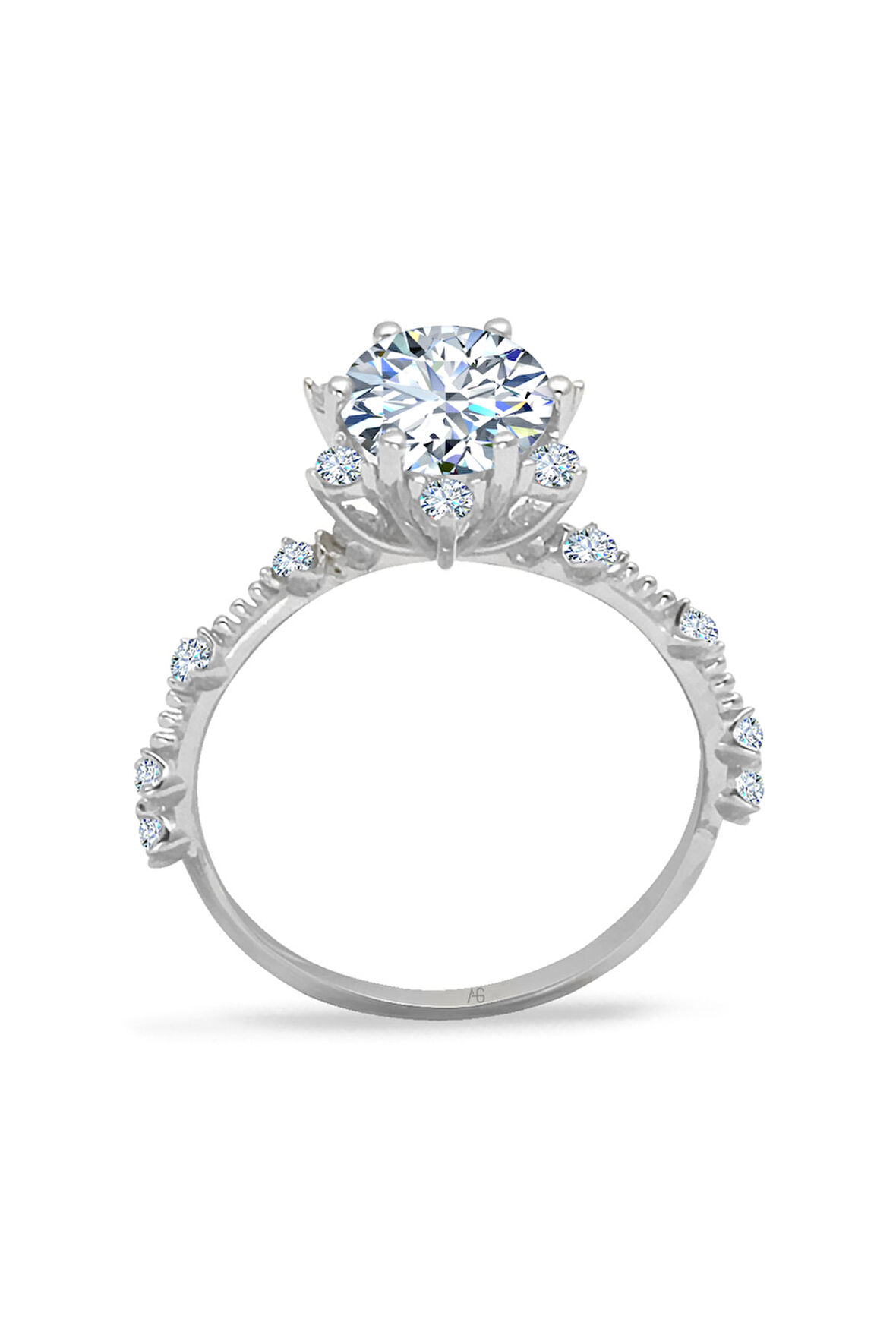 beyaz altın Beyaz Altın Tektaş Tasarım Yüzük