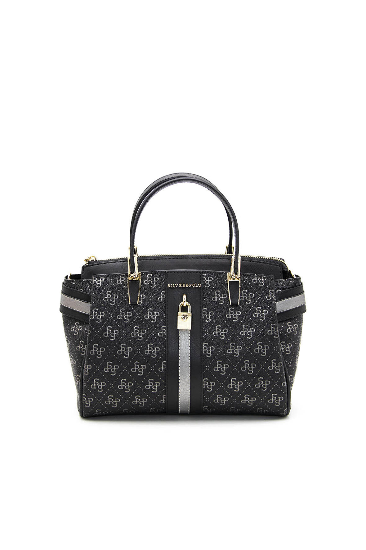 Kadın Omuz Çantası 1103-42965 SİLVER POLO  Kadın ÇANTASI M178 SİYAH PLATİN-MAT SİYAH