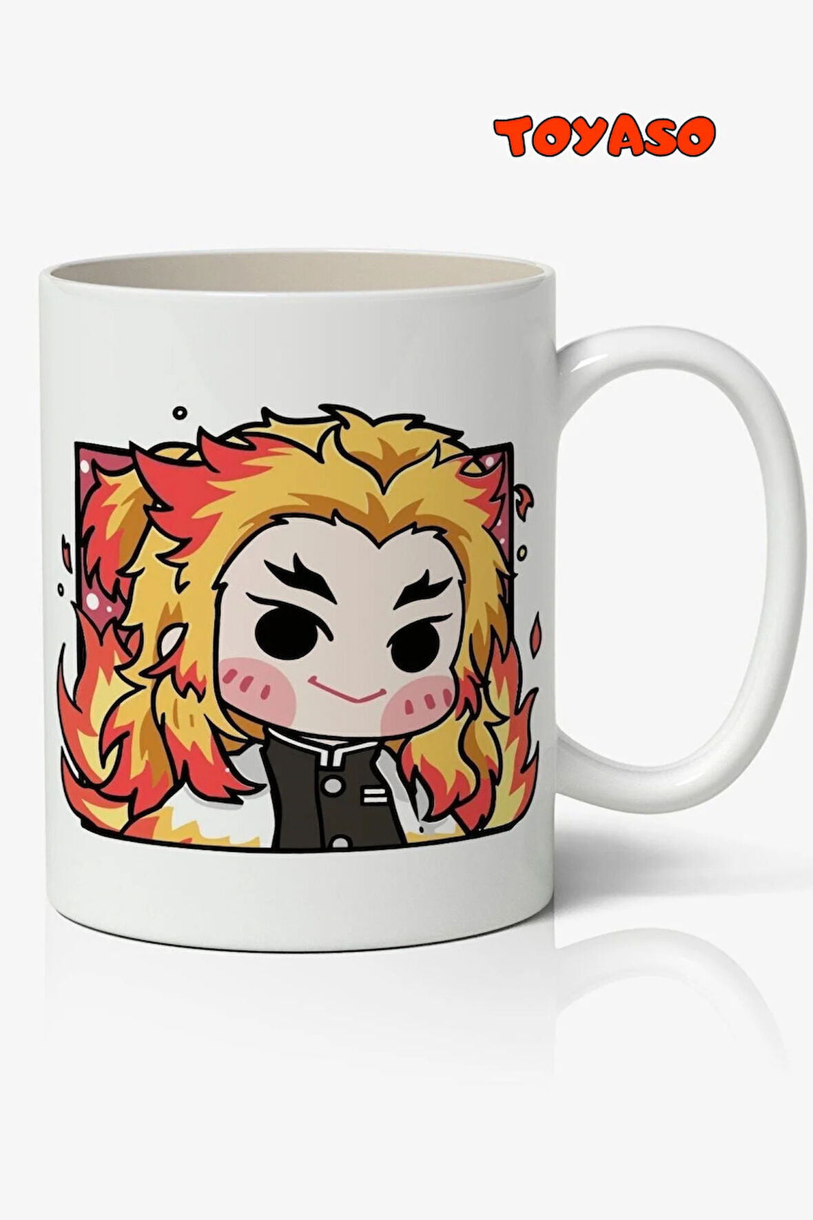 İblis Keser Demon Slayer Rengoku Kyoujurou Avatar Temalı Beyaz Kupa Bardak Arkadaşa Sevgiliye Hediye