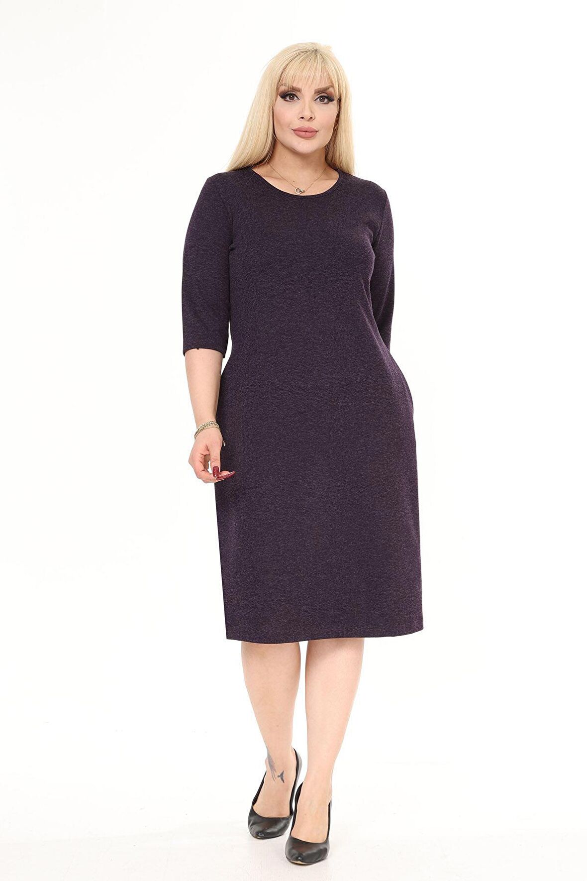 Cepli Kışlık Büyük Beden Elbise 42B-2489