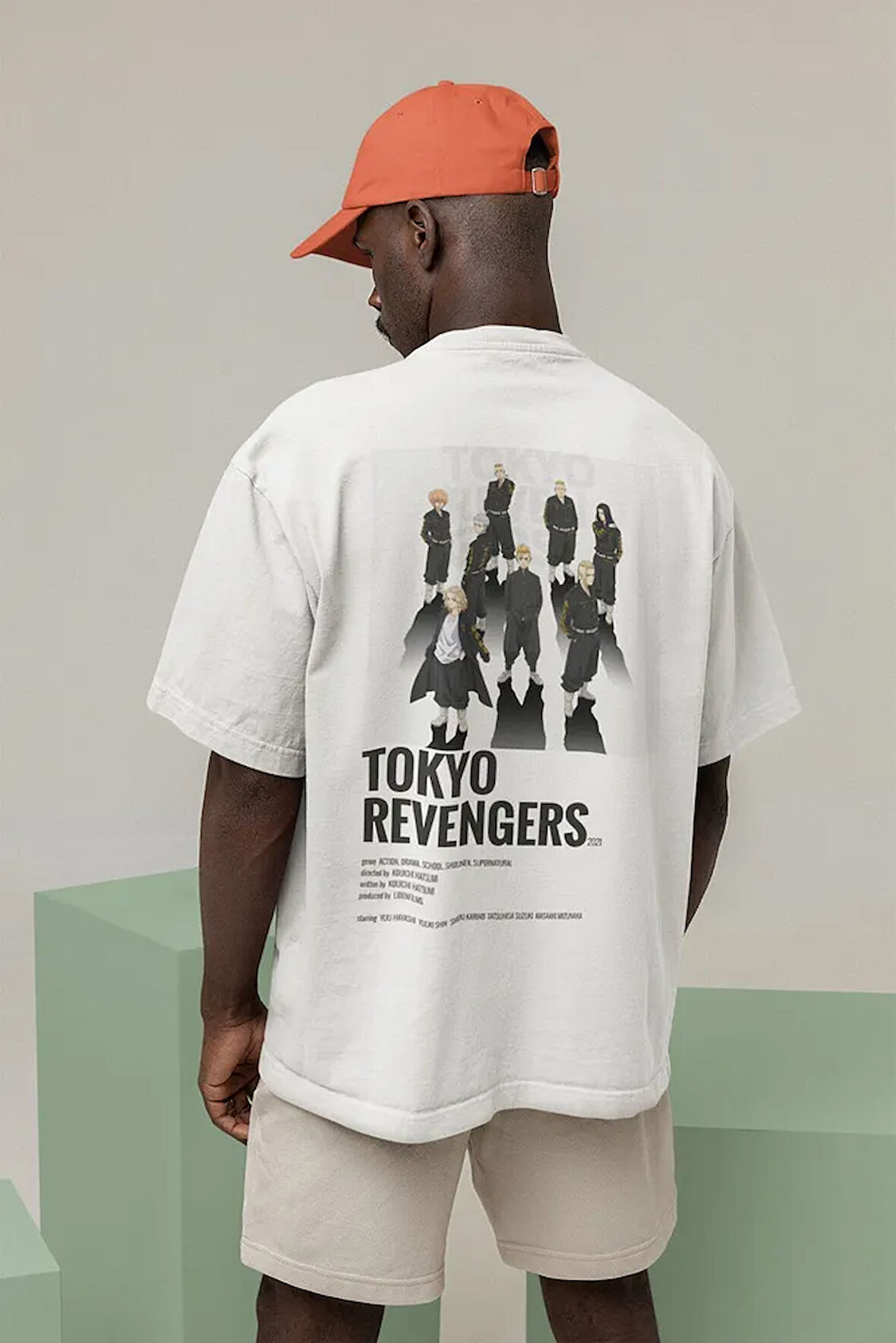 Tokyo Revengers Baskılı Unisex Tişört, Oversize Anime Tişört