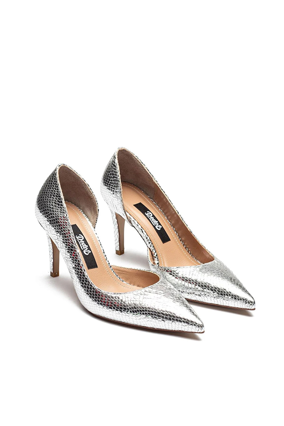 Kadın Klasik Düz Stiletto Sivri Burun Açık Topuklu Ayakkabı GÜMÜŞ  4300