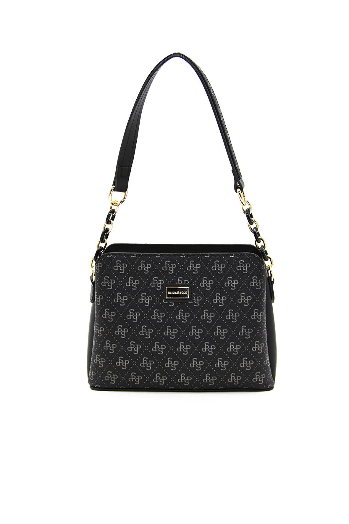 Kadın Omuz Çantası 937-43000 SİLVER POLO ÇAPRAZ Kadın ÇANTASI M178 SİYAH PLATİN-MAT SİYAH