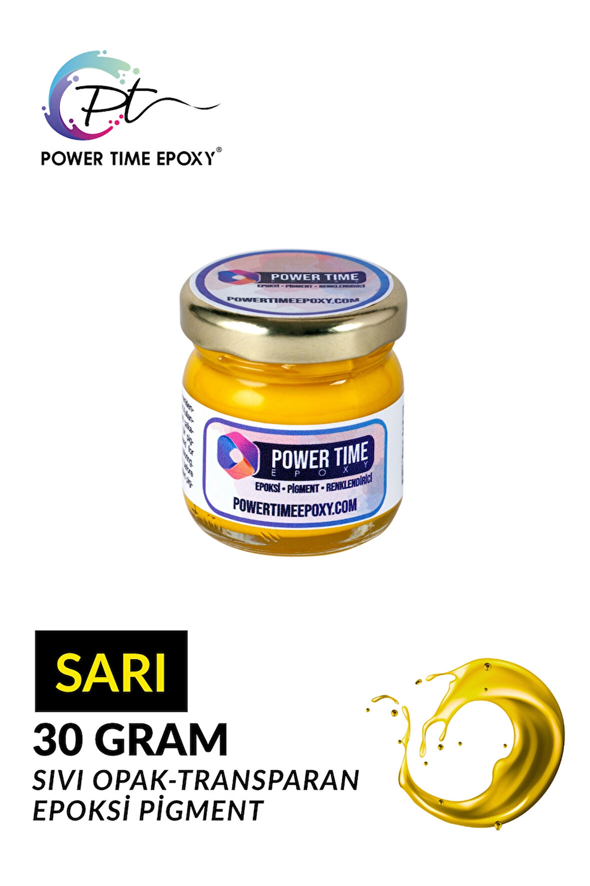 Opak & Transparan Sıvı Pigment Boya / Sarı / Epoksi Için 30 GRAM