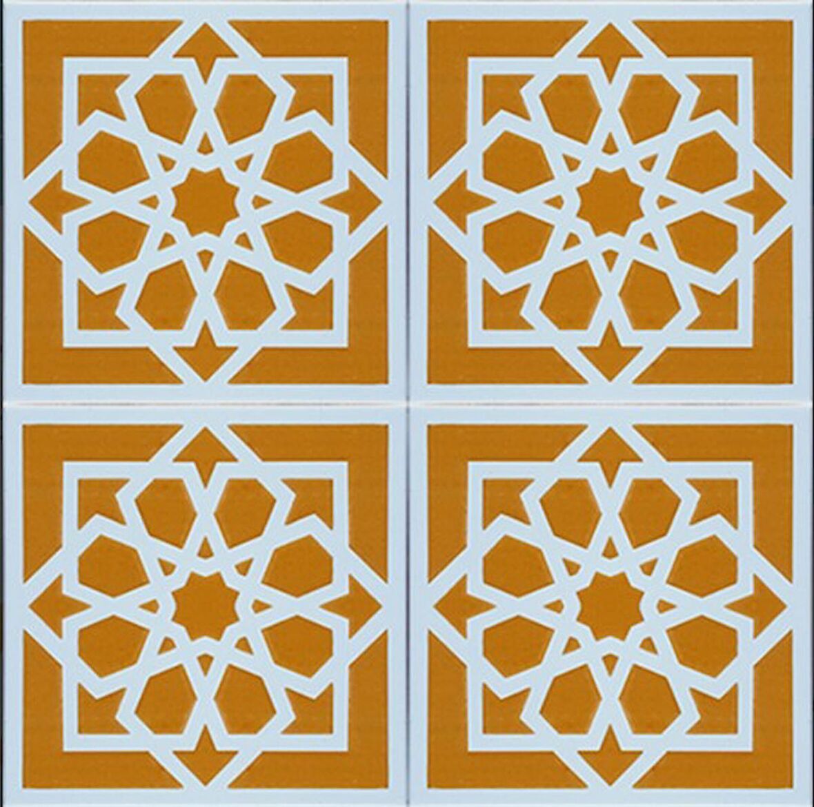Armada Çini 20x20 Cm SP 101 Sarı Türk Yıldızı Kütahya İznik Çini Karo