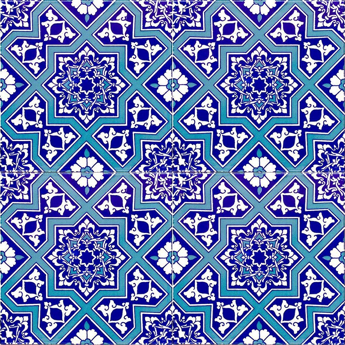 Armada Çini 20x20 Cm Ac 12 Selçuk Yıldız Geçme Desenli Çini Karo
