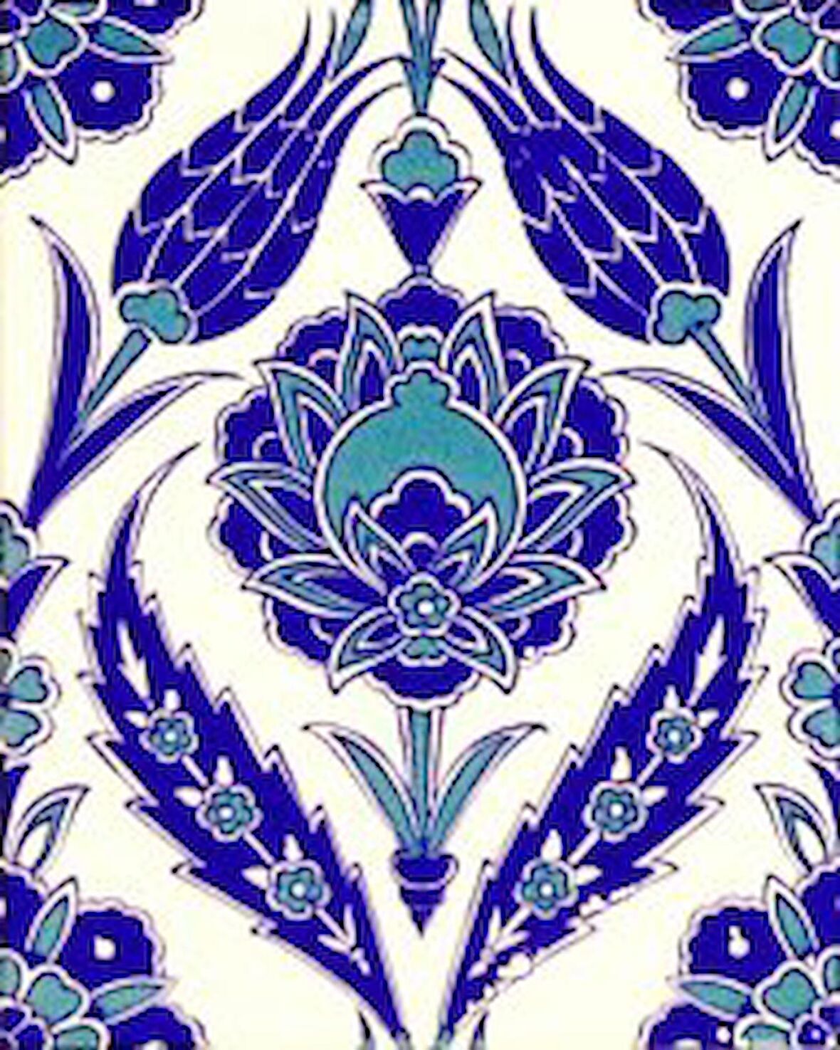 Armada Çini 20x25 Cm Ac 308 Mavi Beyaz Lale desen Kütahya Çini Karo