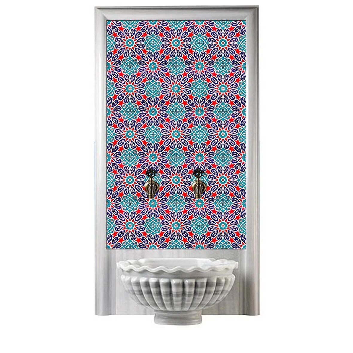 Armada Çini 60x100 Cm Ac 28 Geometrik Serigraf Türk Hamamı Pano