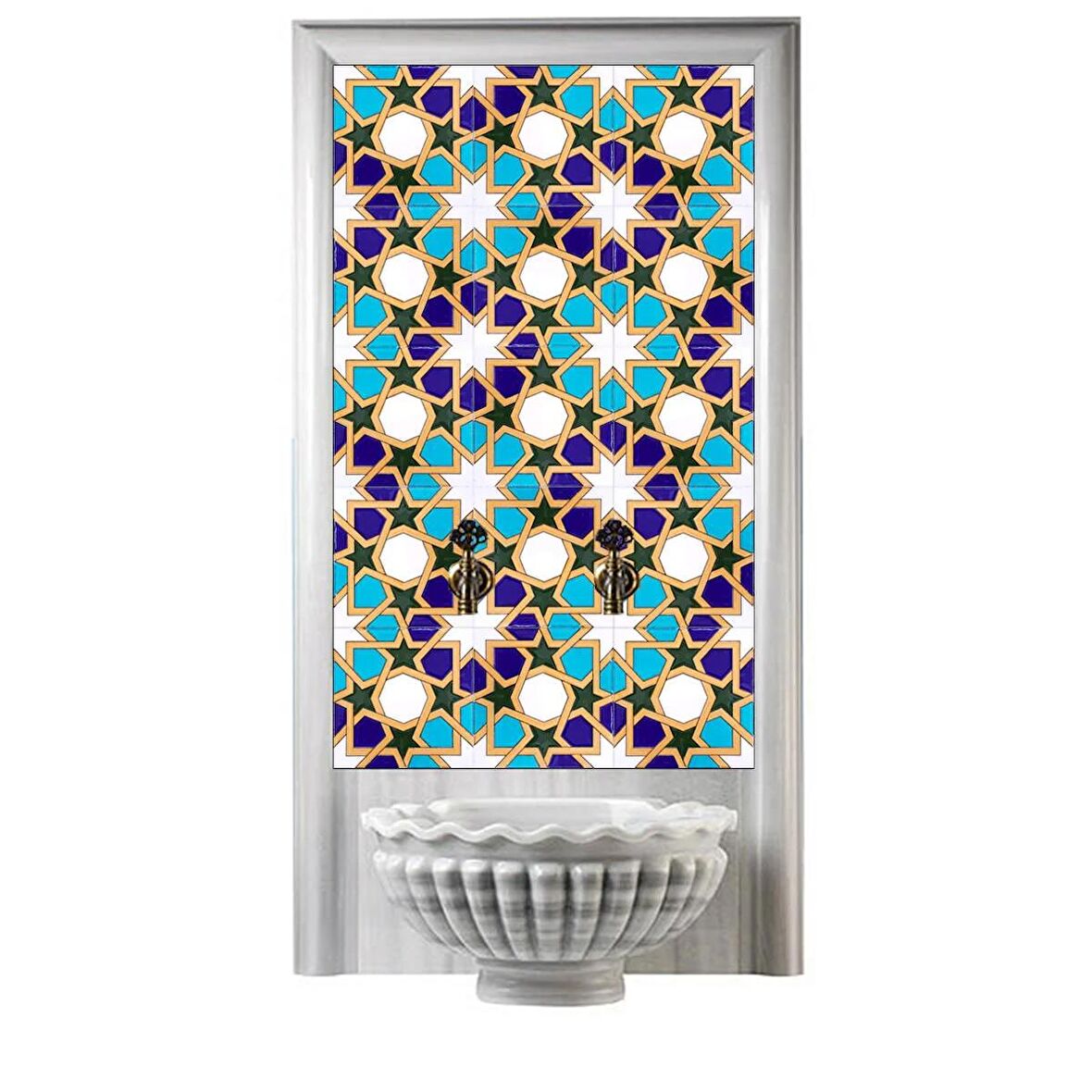 Armada çini 60x100 cm SP 99 Tunus Serigraf Türk Hamamı Pano