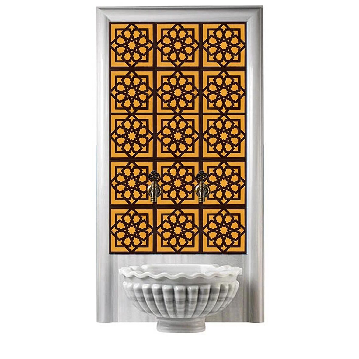 Armada Çini 60x100 Cm SP 101 Kahve Serigraf Türk Hamamı Pano