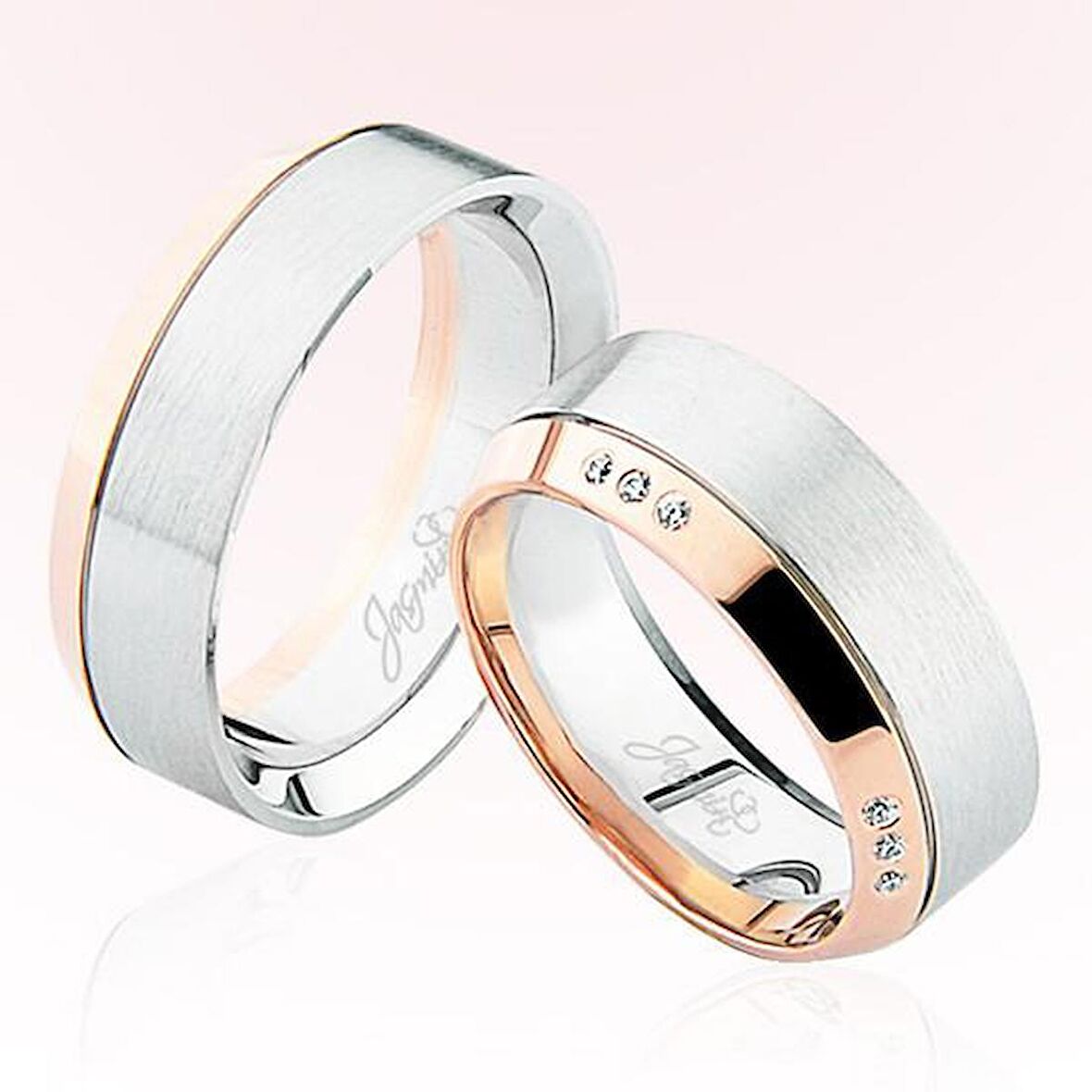 Rose Beyaz Altın Alyans 4302