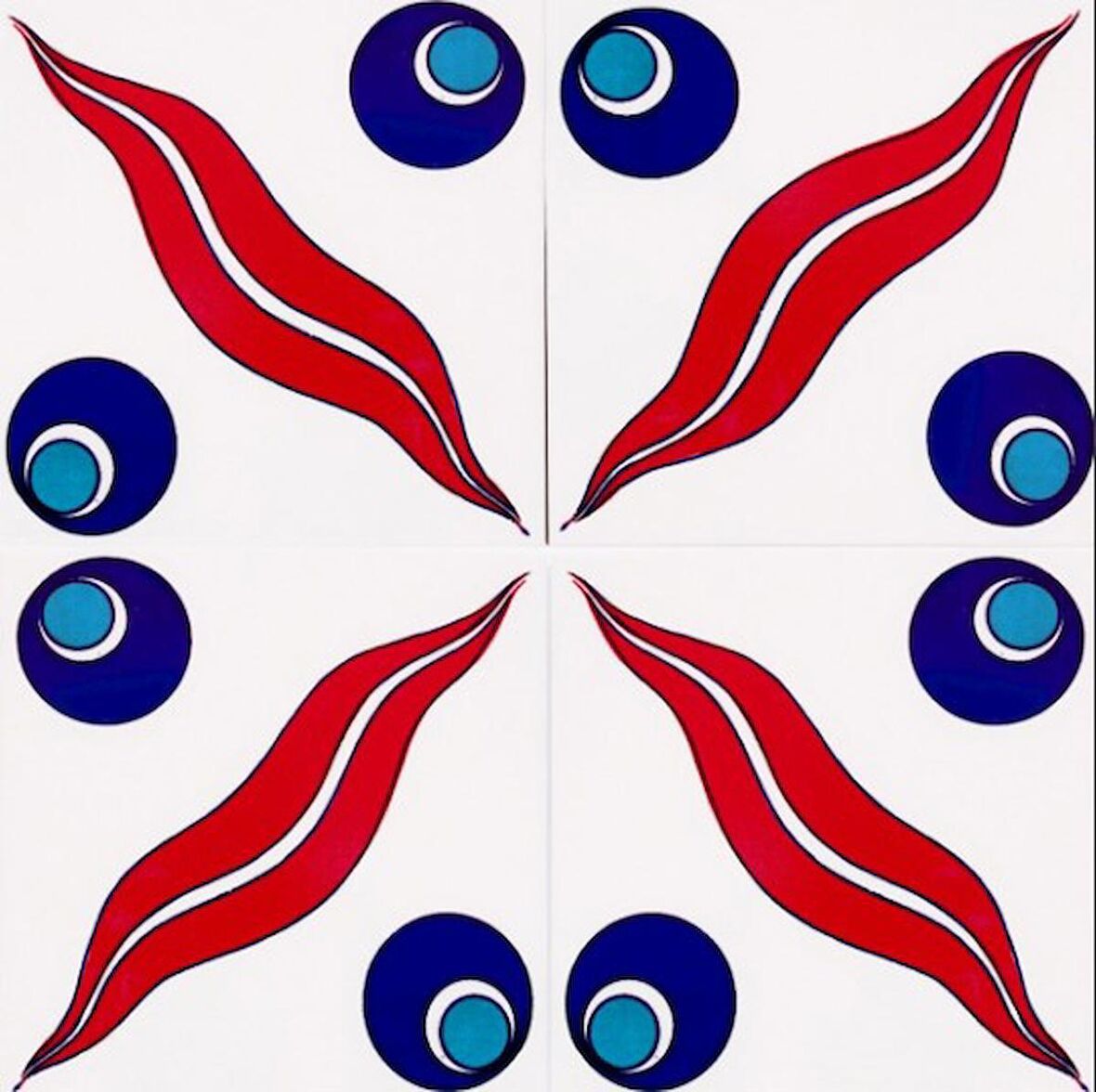 Armada Çini 20x20 Cm SP 14 Kütahya Çinisi İznik Desenli Çini Karo