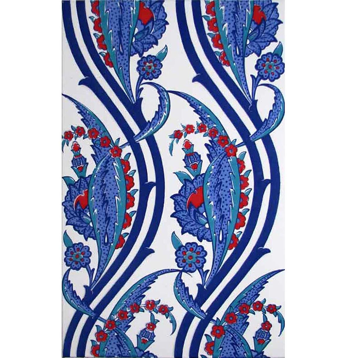 Armada Çini 25x40 Cm SP 404 Desenli İznik Çini Karo Sarmaşık Lale