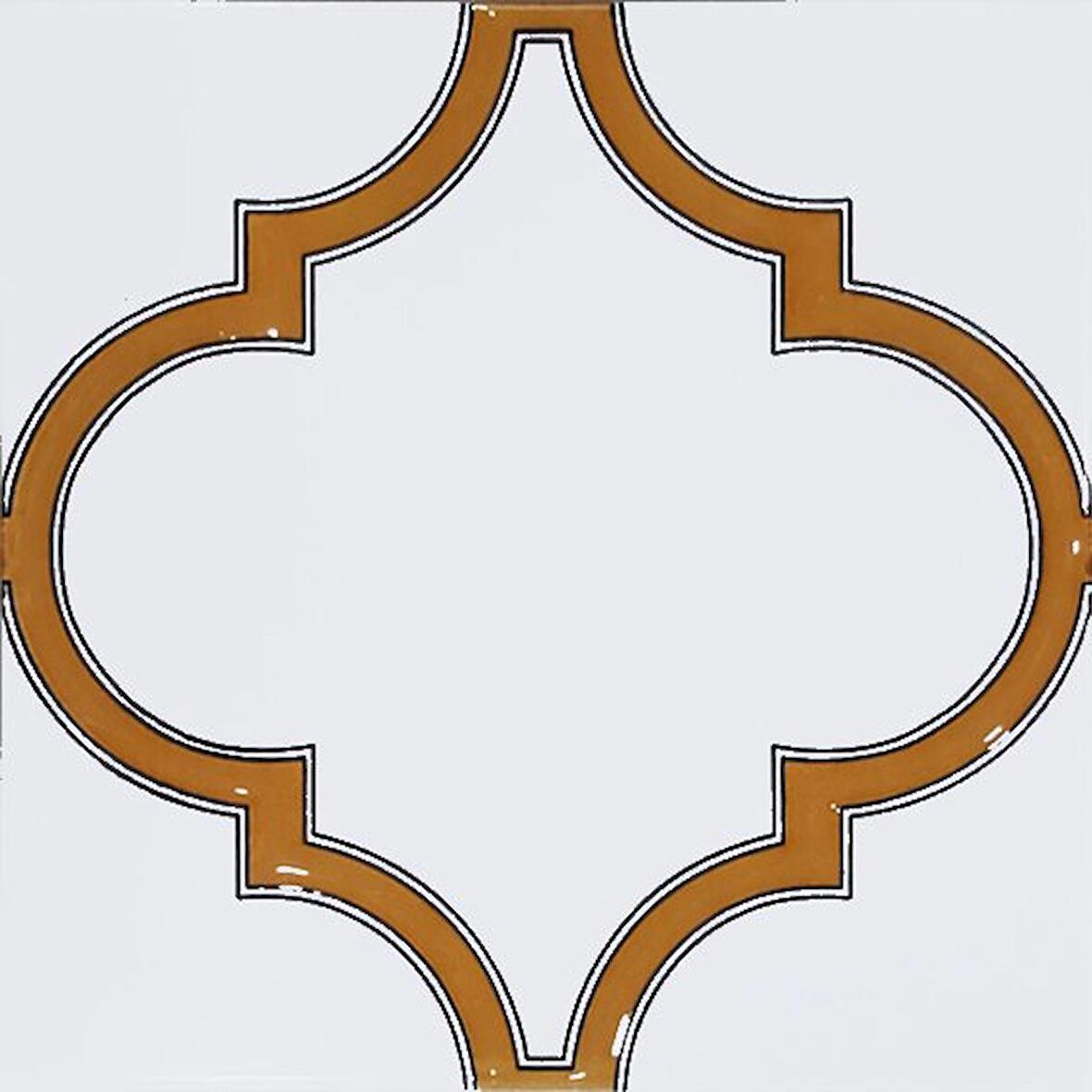 Armada çini 20x20 cm SP 103 Arabesk Sarı Beyaz Desenli Kütahya çini