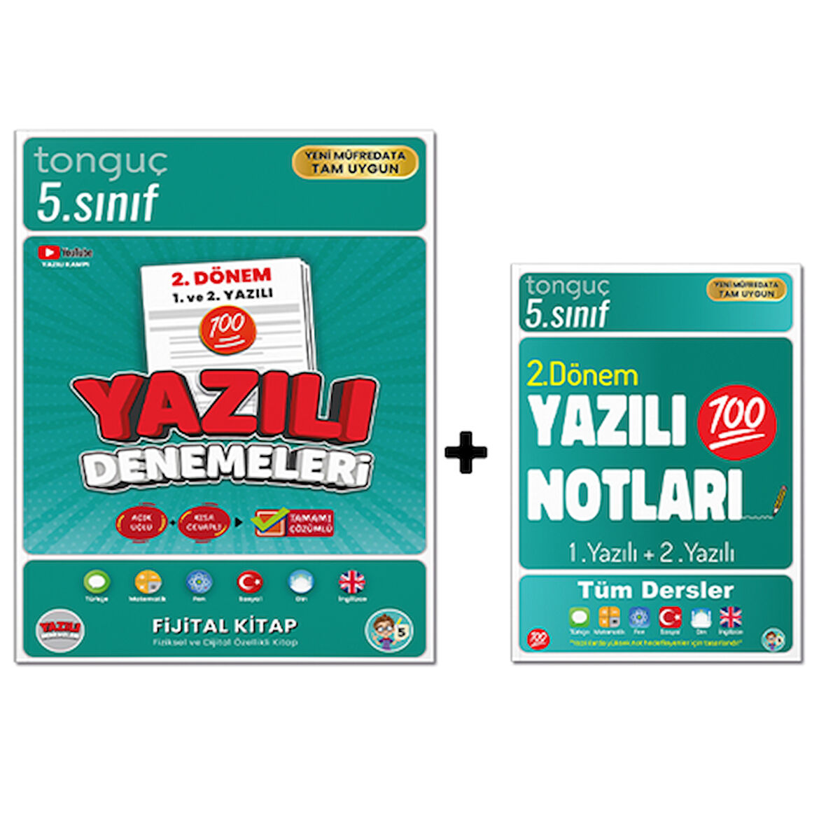 Tonguç Akademi 5.Sınıf  2. Dönem 1. ve 2. Yazılı Notları + Yazılı Denemeleri 2'li Set
