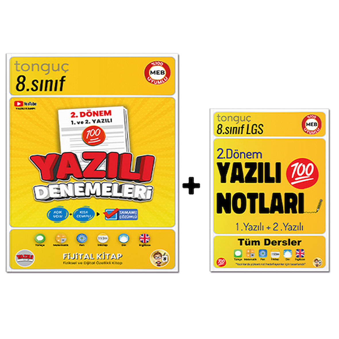 Tonguç Akademi 8.Sınıf 2. Dönem 1. ve 2. Yazılı Notları + Yazılı Denemeleri 2'li Set