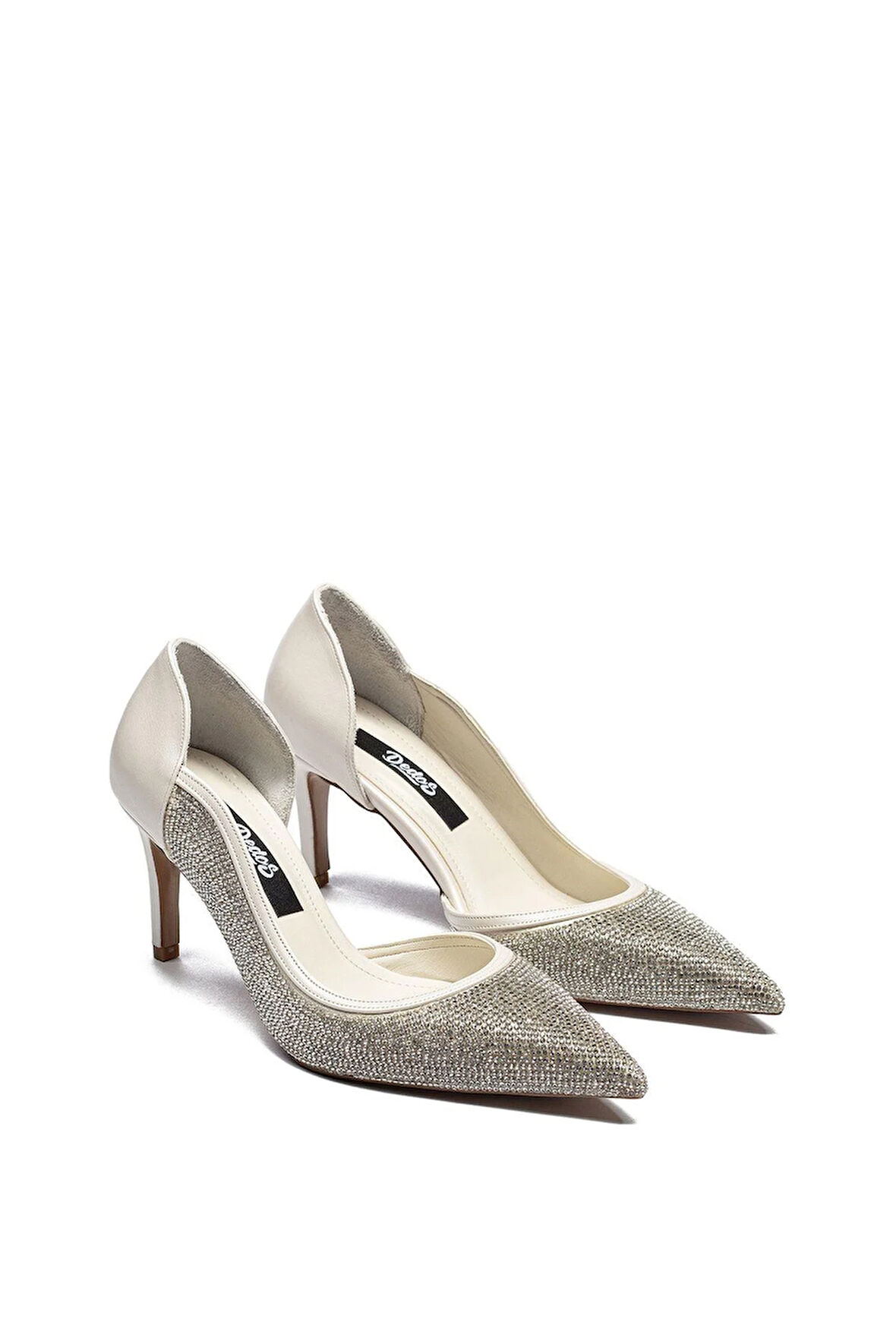 Kadın Stiletto Abiye Taş İşlemeli Sivri Burun Açık Topuklu Ayakkabı 4305