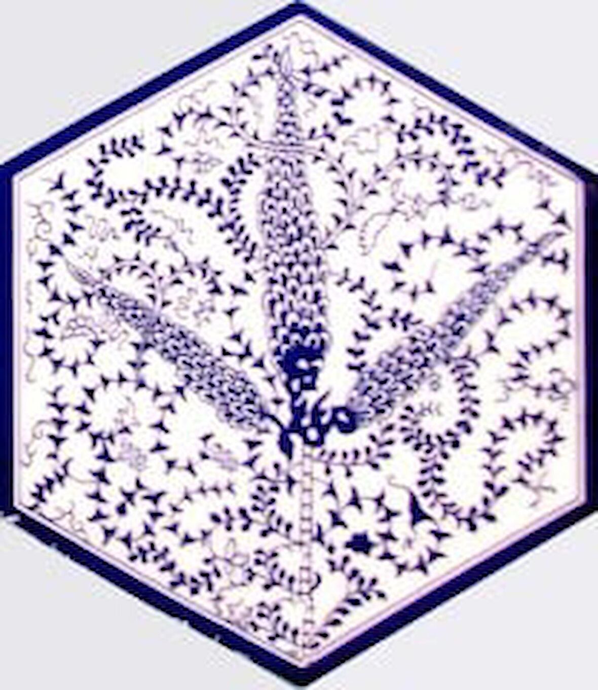 Armada Çini 21x23 Cm AL 07 Altıgen Çini Desenli İznik Karo