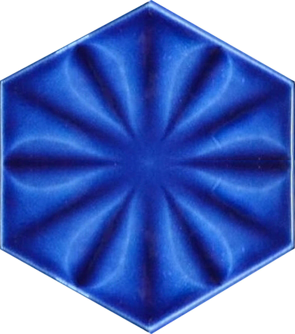 Armada Çini 15x17 Cm Çiçekli Kobalt Altıgen Seramik