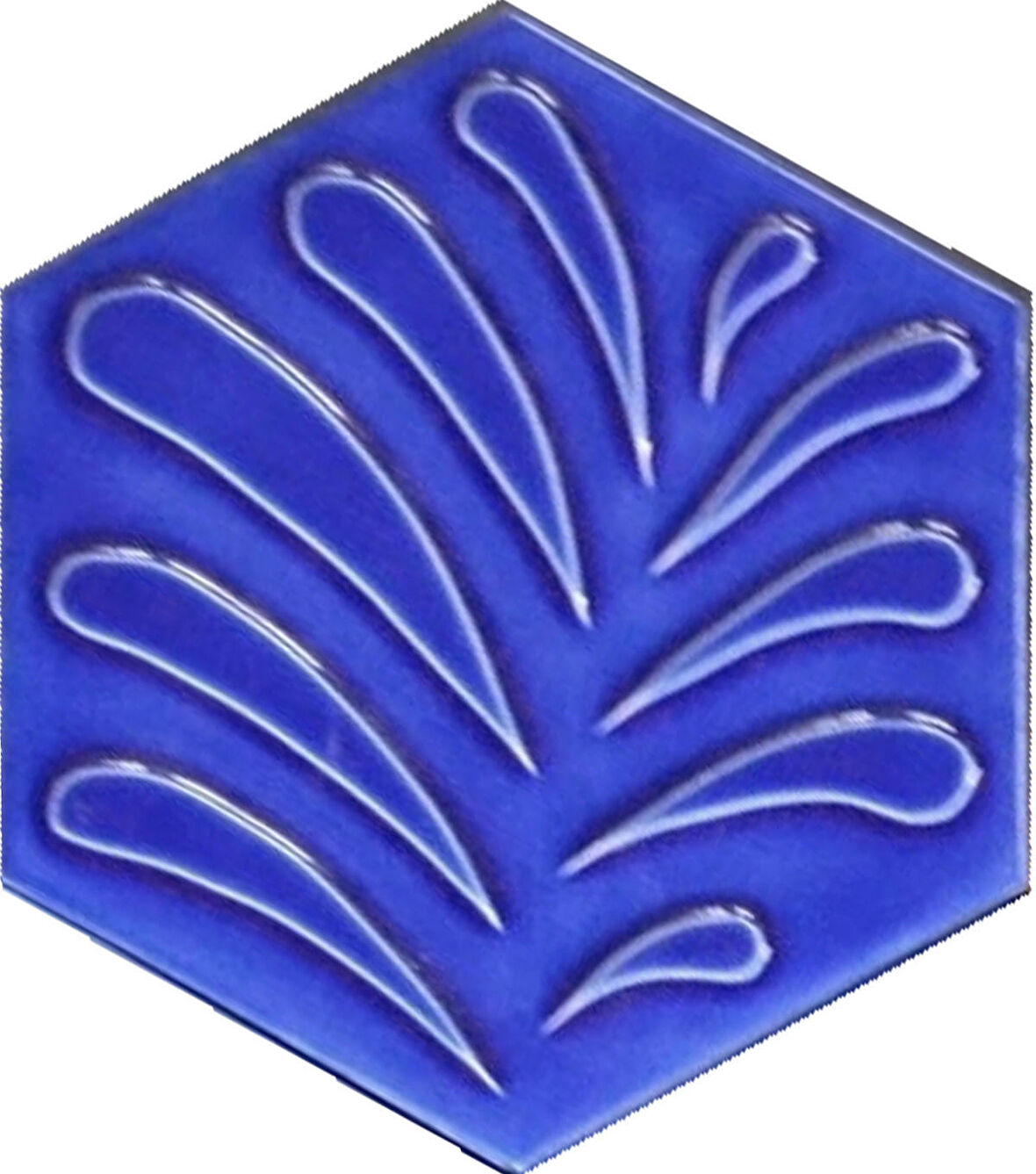 Armada Çini 15x17 Cm Yaprak Kobalt Altıgen Seramik