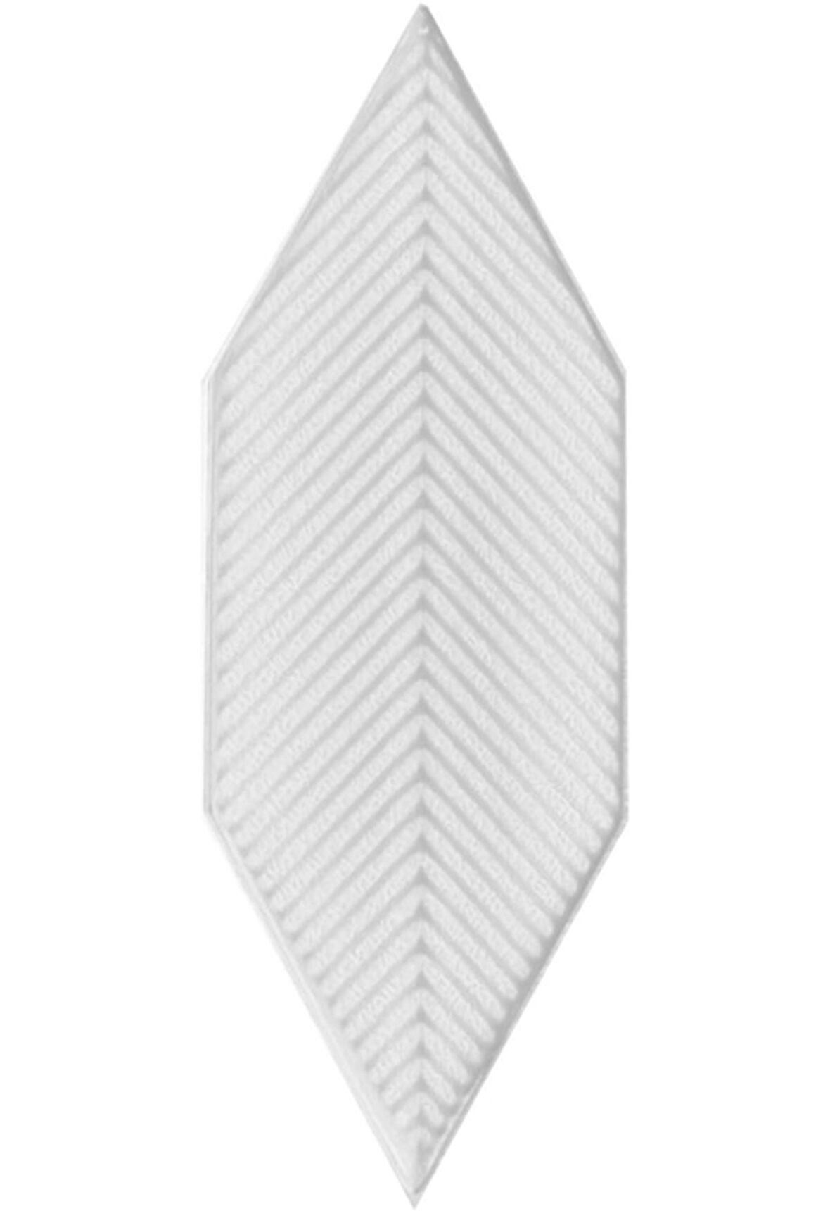 Armada Çini 05X15 Cm Çizgili Yaprak Beyaz Seramik