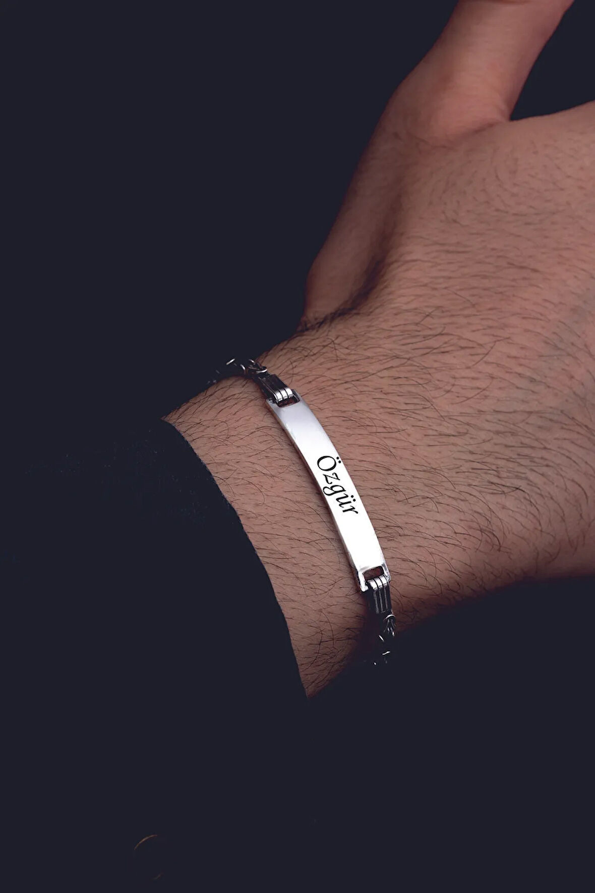 Erkek Gümüş Bileklik - 2.8 mm İsim Yazılabilir Kral Zincir Gümüş Bileklik