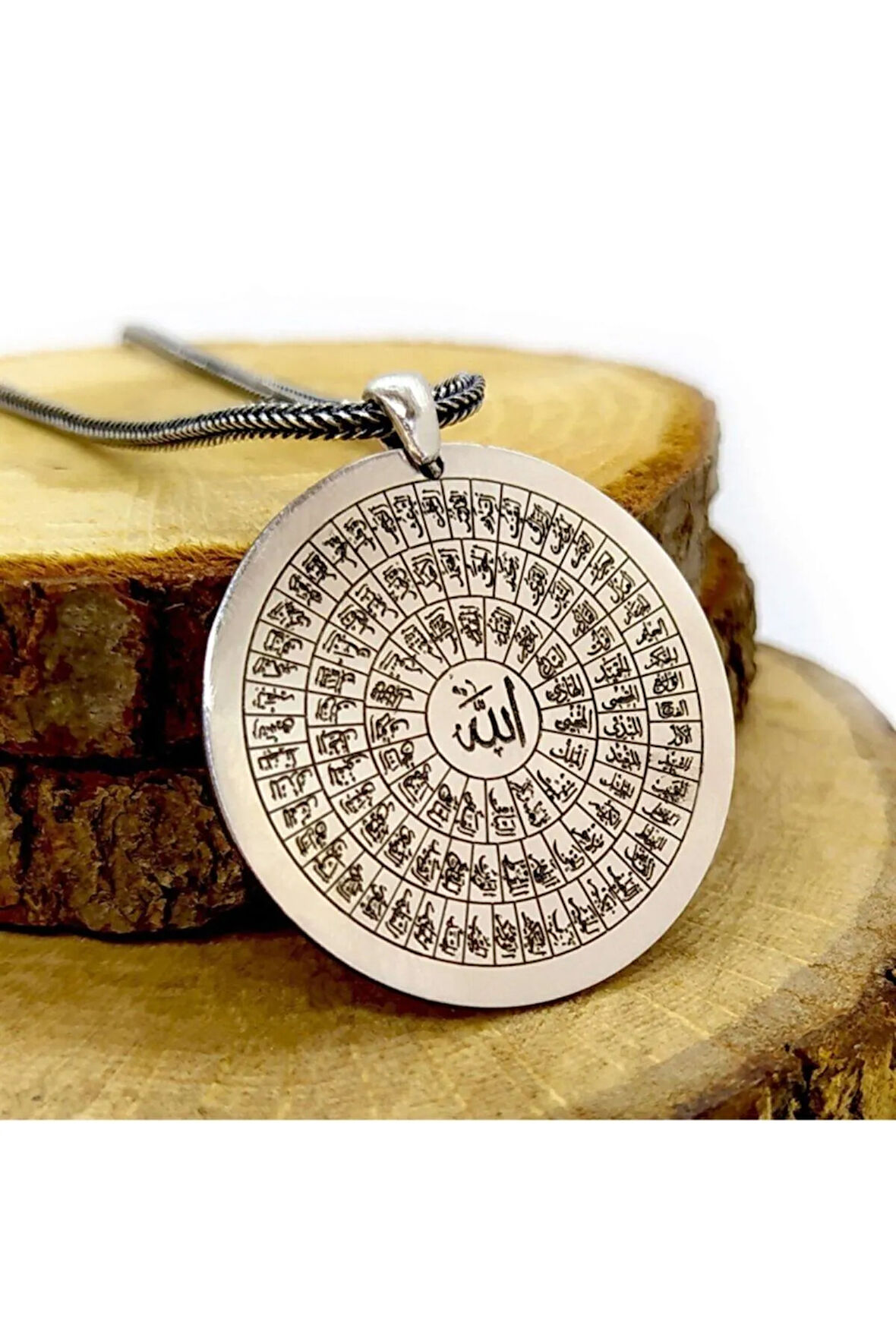 Erkek Gümüş Kolye - Esma-ül Hüsna Erkek 925 Gümüş Kolye Zincir