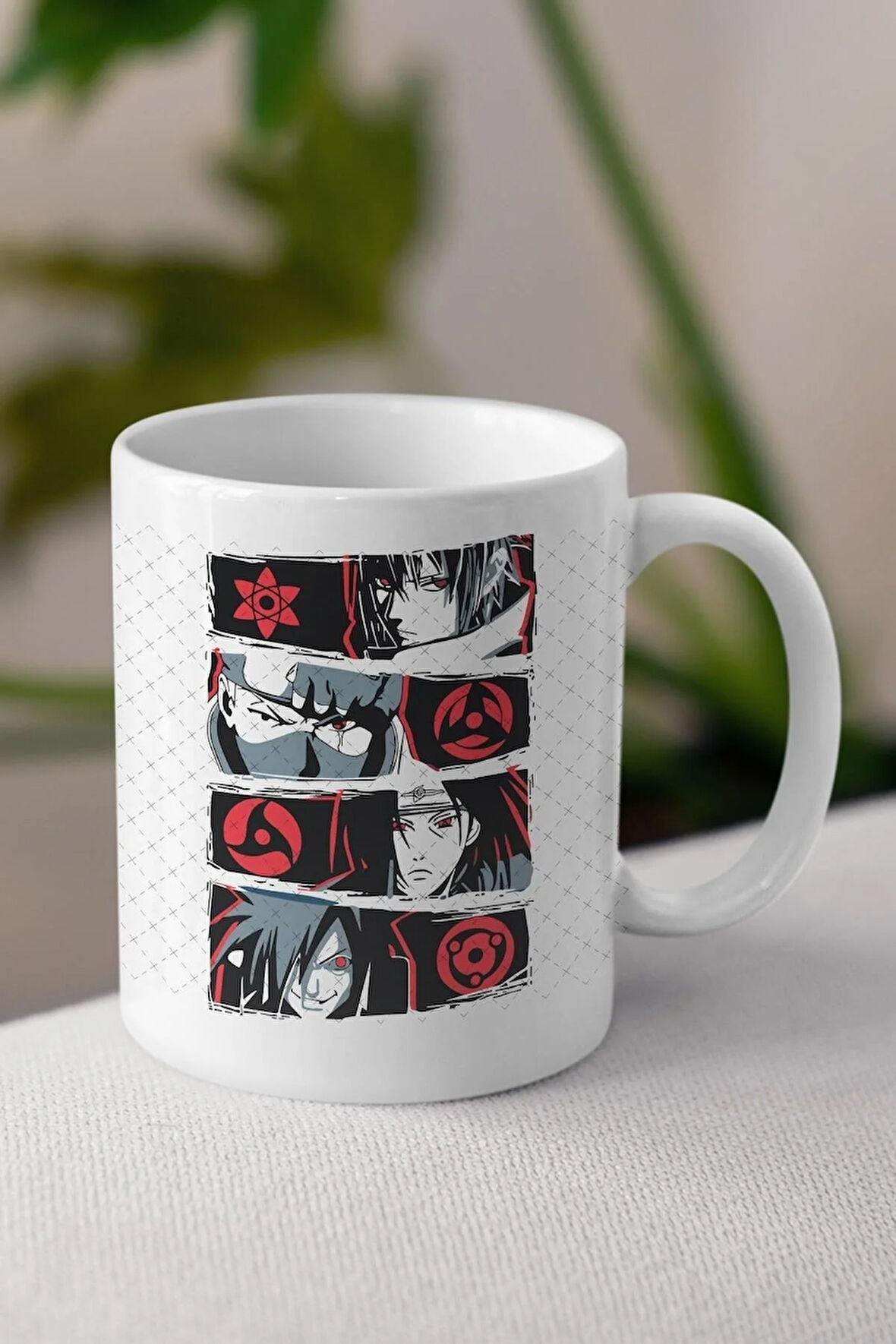 İtachi Uchiha Naruto Anime Baskılı Beyaz Kupa Bardak