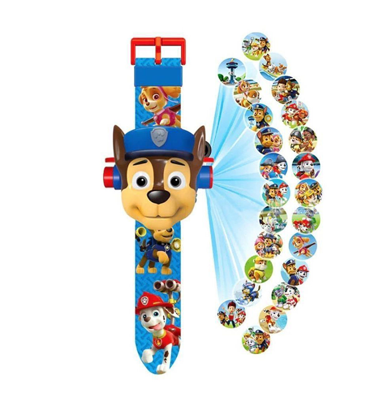 Paw Patrol Figürlü Projeksiyonlu Dijital Kol Saati 24 Farklı Karakteri Yansıtır