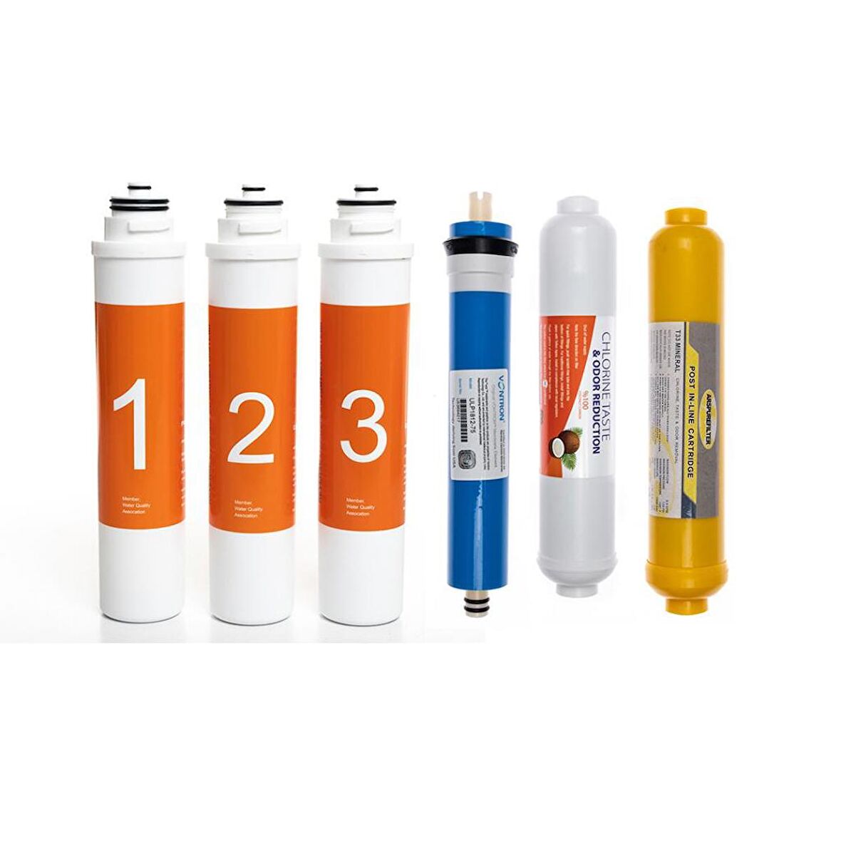 Sulook Waterlife Su Arıtma Cihazı Uyumlu Tak-Çevir 6'lı Filtre Seti, Vontron Membranlı