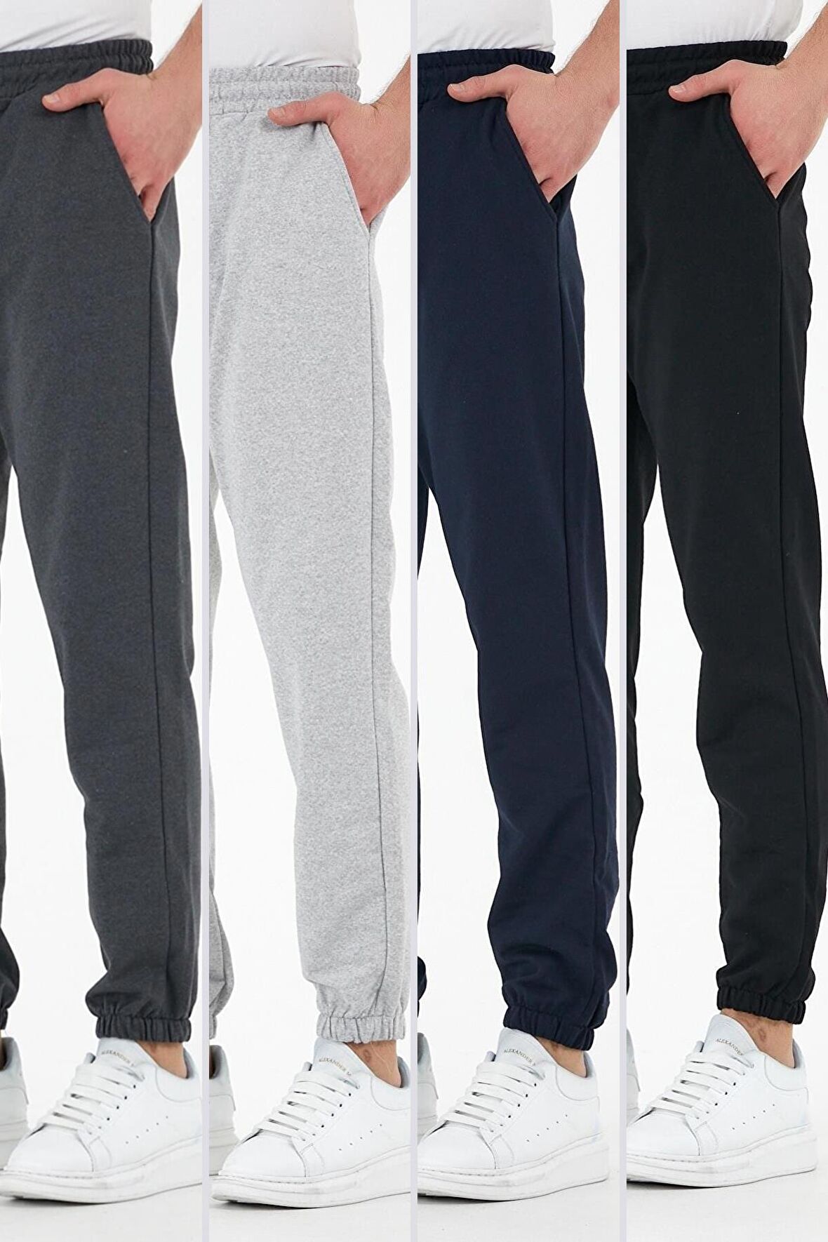 METALIC Çok Renkli 4'lü Erkek Eşofman Altı Etiketli Arka ve Yan Cepli Regular Fit Lastik Paça