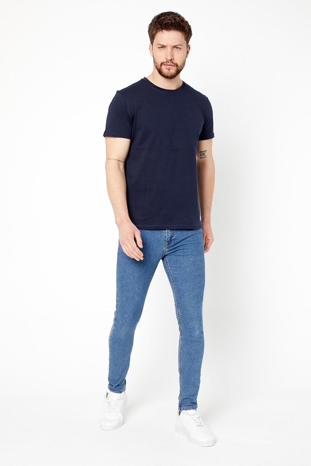 METALIC Erkek Çok Renkli T- Shirt Regular Fit Rahat Kesim Bisiklet Yaka Basic Tişört 