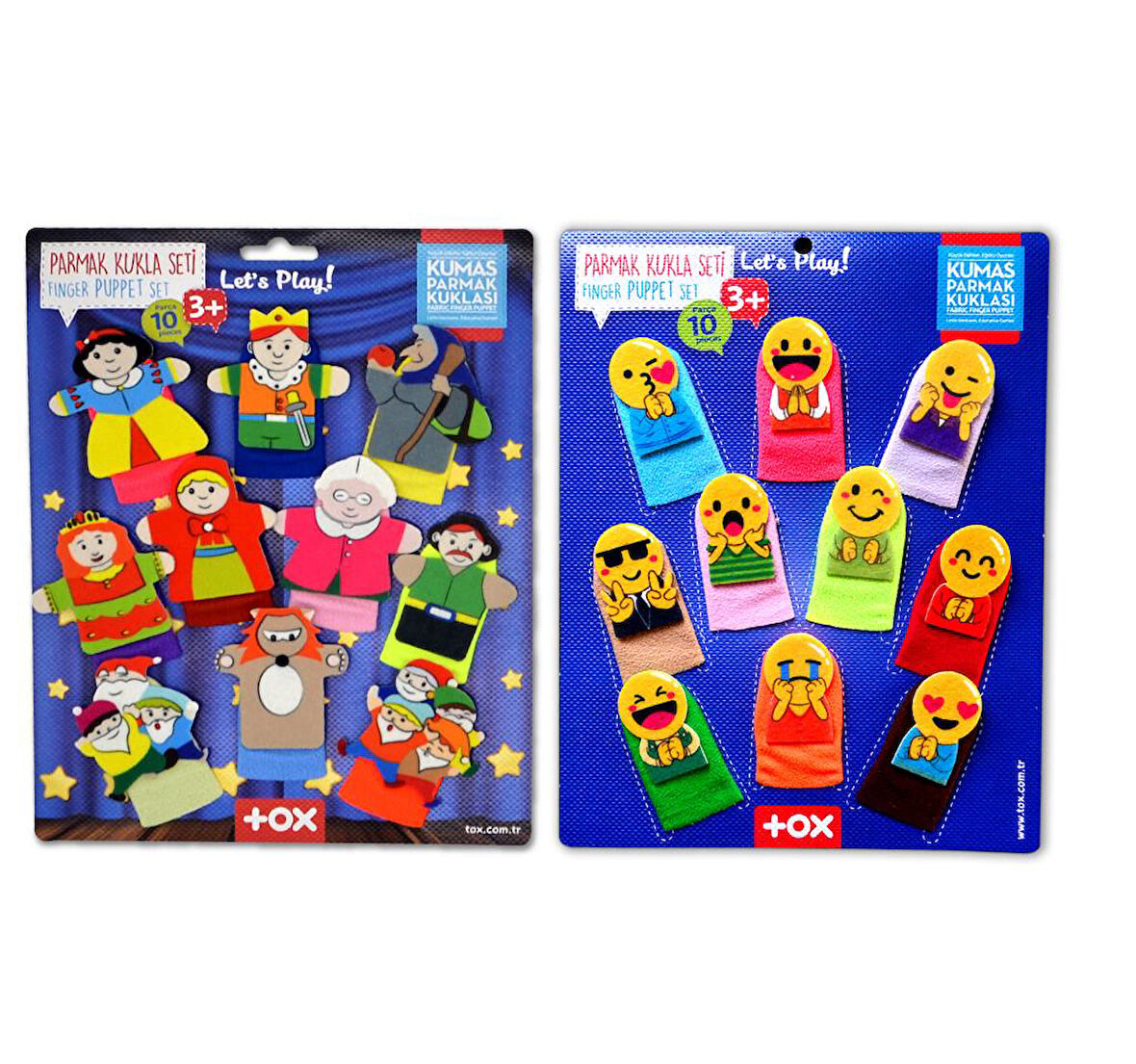 2 Set - 20 Parça  Emojiler ve Masal Kahramanları Parmak Kukla